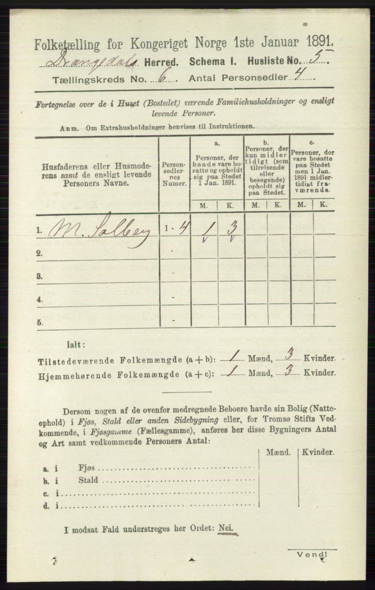 RA, Folketelling 1891 for 0817 Drangedal herred, 1891, s. 1929