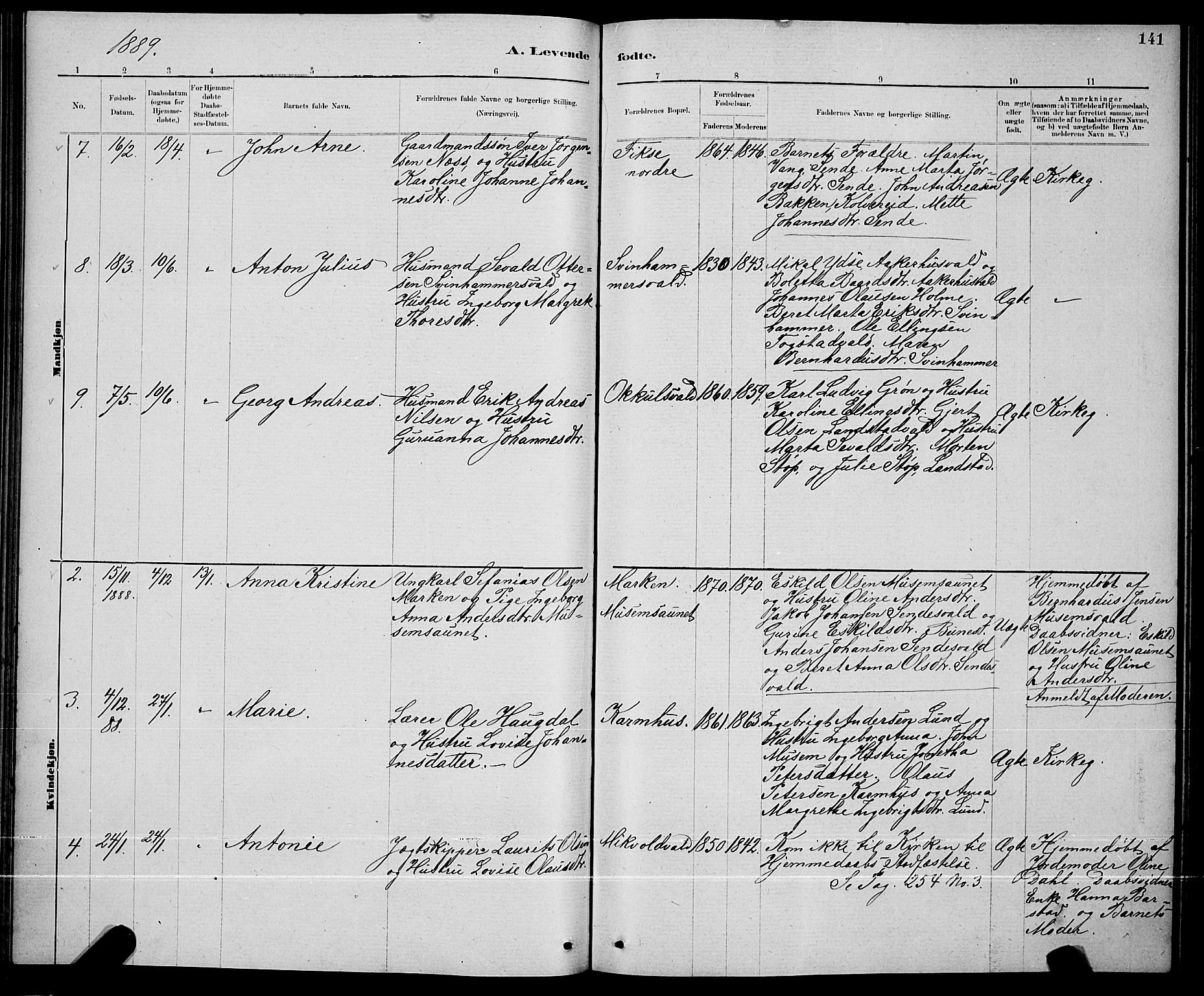 Ministerialprotokoller, klokkerbøker og fødselsregistre - Nord-Trøndelag, AV/SAT-A-1458/723/L0256: Klokkerbok nr. 723C04, 1879-1890, s. 141