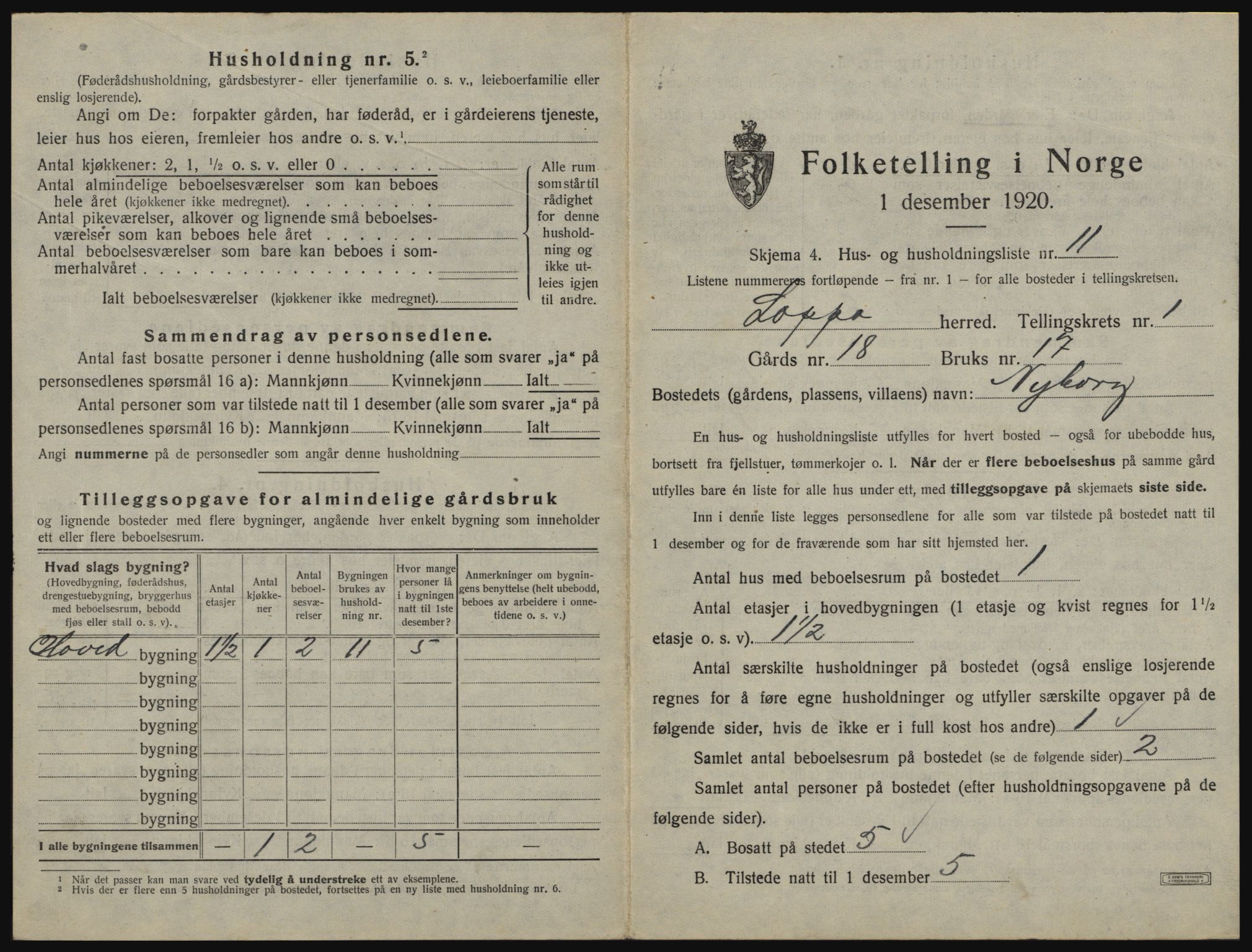SATØ, Folketelling 1920 for 2014 Loppa herred, 1920, s. 54