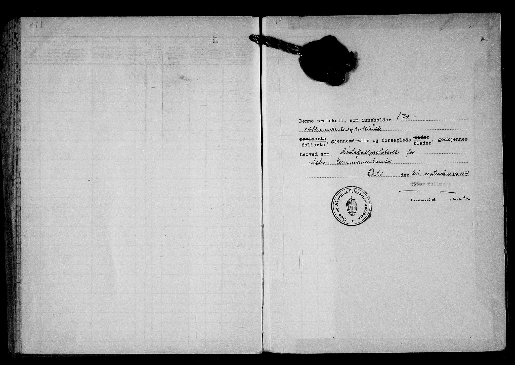 Asker lensmannskontor, SAO/A-10244/H/Ha/Haa/L0014: Dødsanmeldelsesprotokoller, 1969-1972
