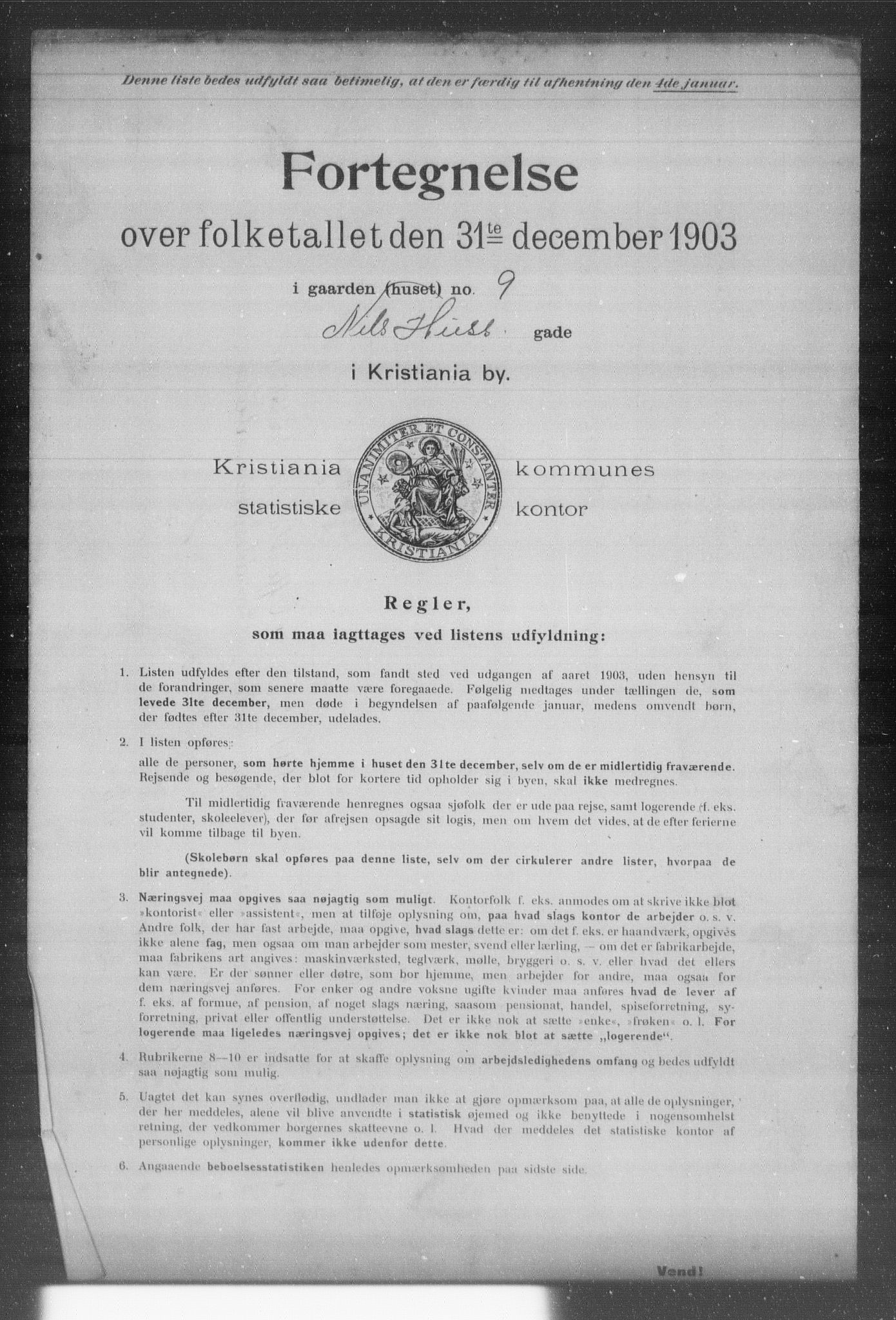 OBA, Kommunal folketelling 31.12.1903 for Kristiania kjøpstad, 1903, s. 13806