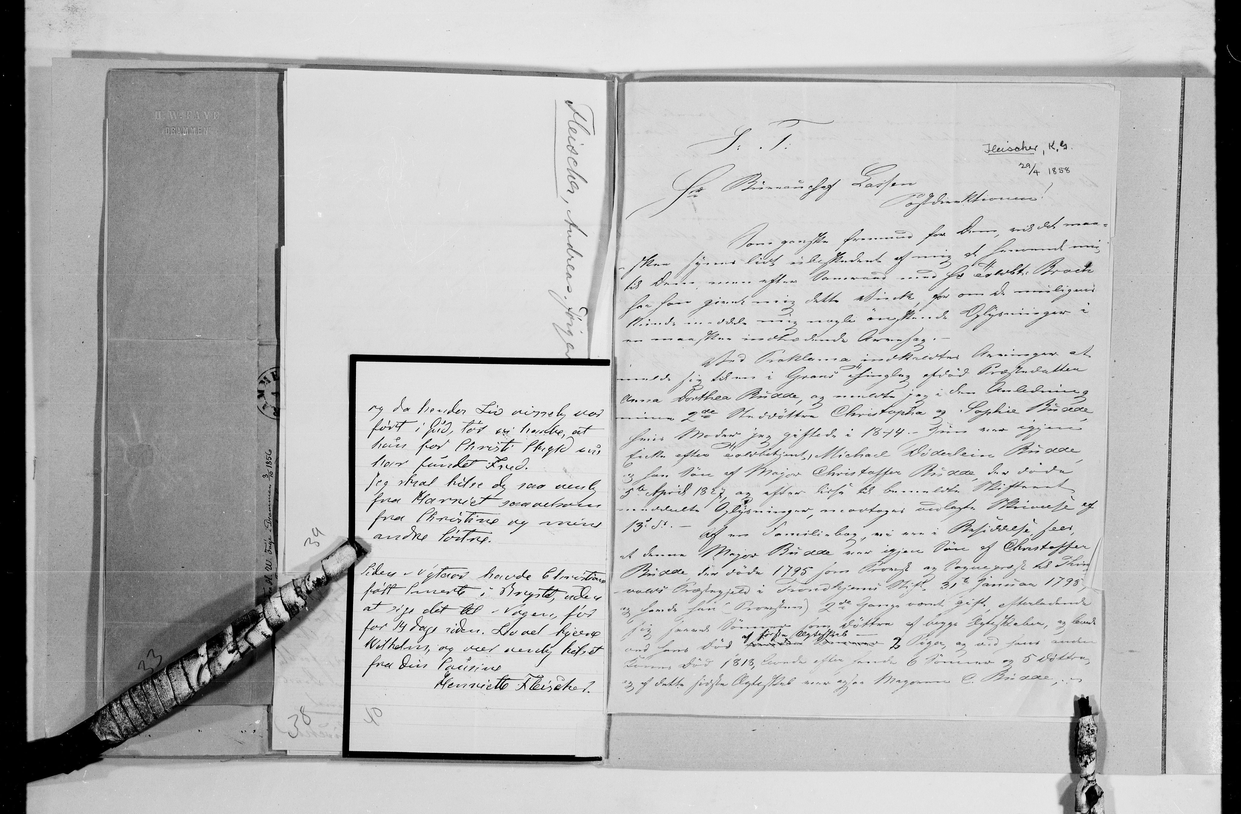 Lassens samlinger, AV/RA-PA-0051/G/L0097: Alfabetisk ordnede brev til Wilhelm Lassen: Fabritius - Grønvold, 1815-1907, s. 49