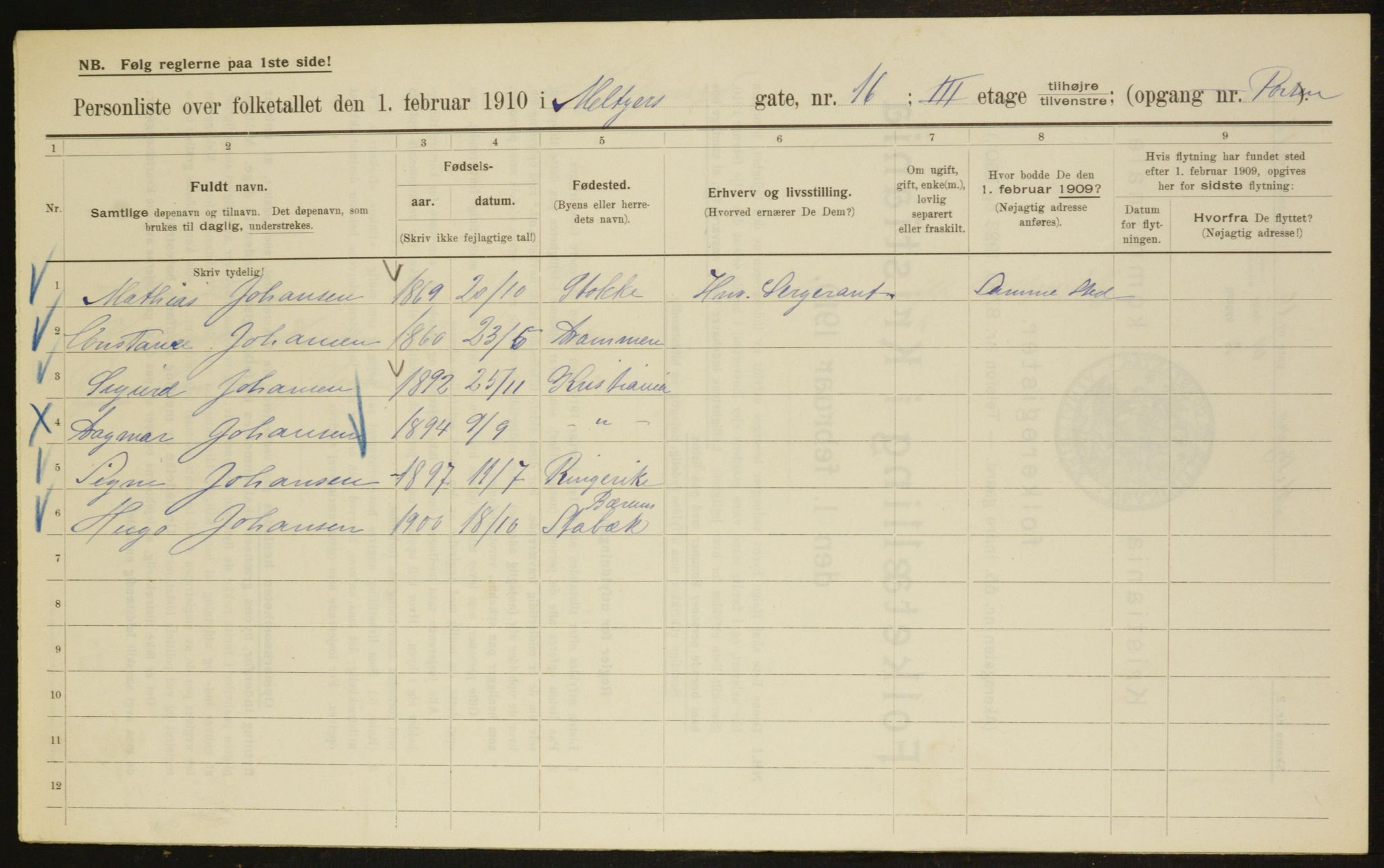 OBA, Kommunal folketelling 1.2.1910 for Kristiania, 1910, s. 63202