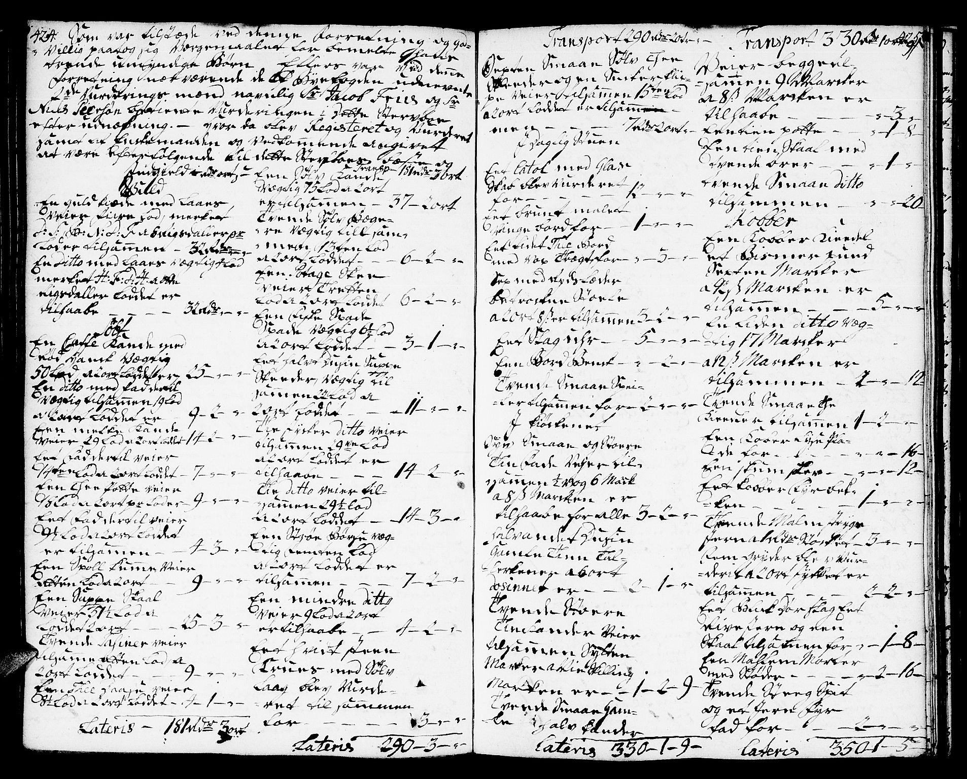 Molde byfogd, AV/SAT-A-0025/3/3Aa/L0001: Skifteprotokoll, 1748-1768, s. 424-425