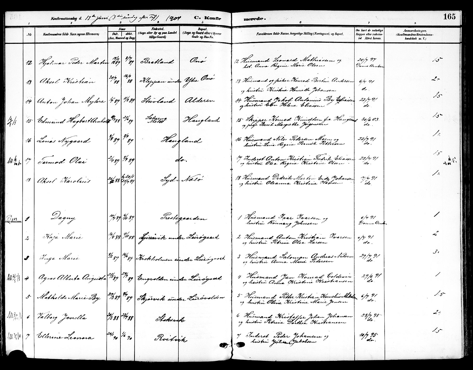 Ministerialprotokoller, klokkerbøker og fødselsregistre - Nordland, SAT/A-1459/839/L0569: Ministerialbok nr. 839A06, 1903-1922, s. 165