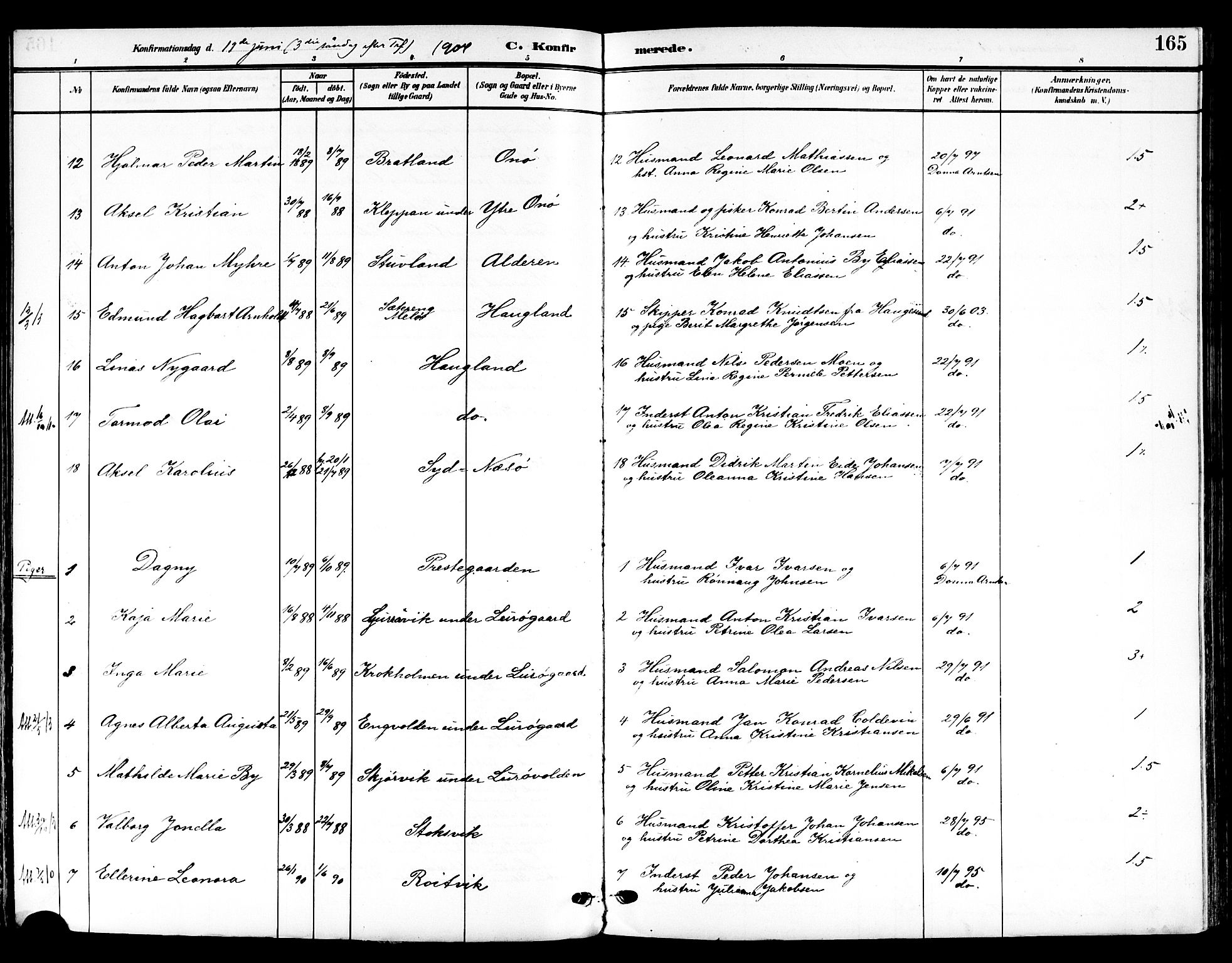 Ministerialprotokoller, klokkerbøker og fødselsregistre - Nordland, AV/SAT-A-1459/839/L0569: Ministerialbok nr. 839A06, 1903-1922, s. 165