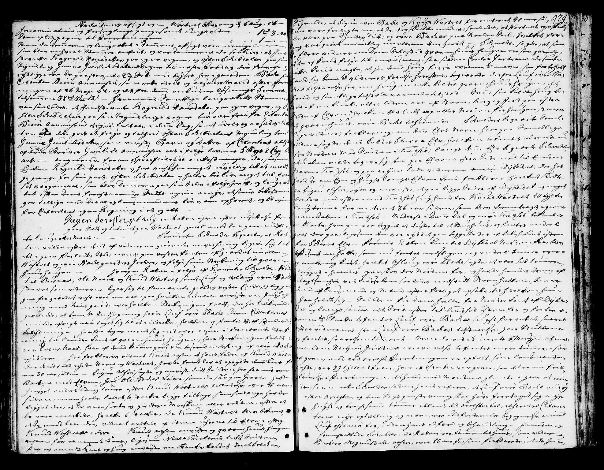 Nedre Telemark sorenskriveri, AV/SAKO-A-135/F/Fa/L0019: Tingbok, 1752-1757, s. 424