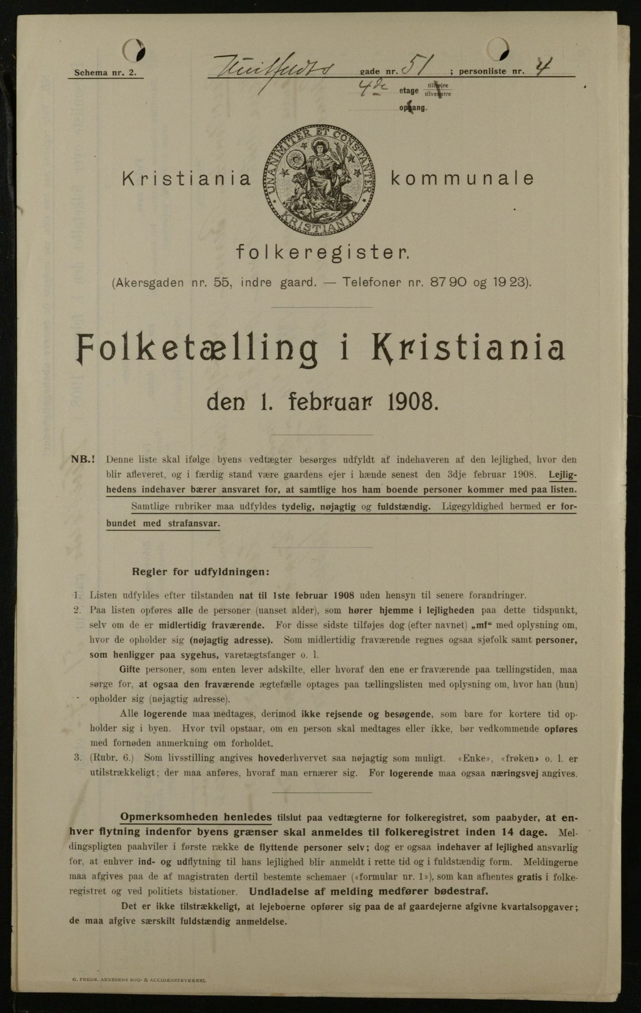 OBA, Kommunal folketelling 1.2.1908 for Kristiania kjøpstad, 1908, s. 37931