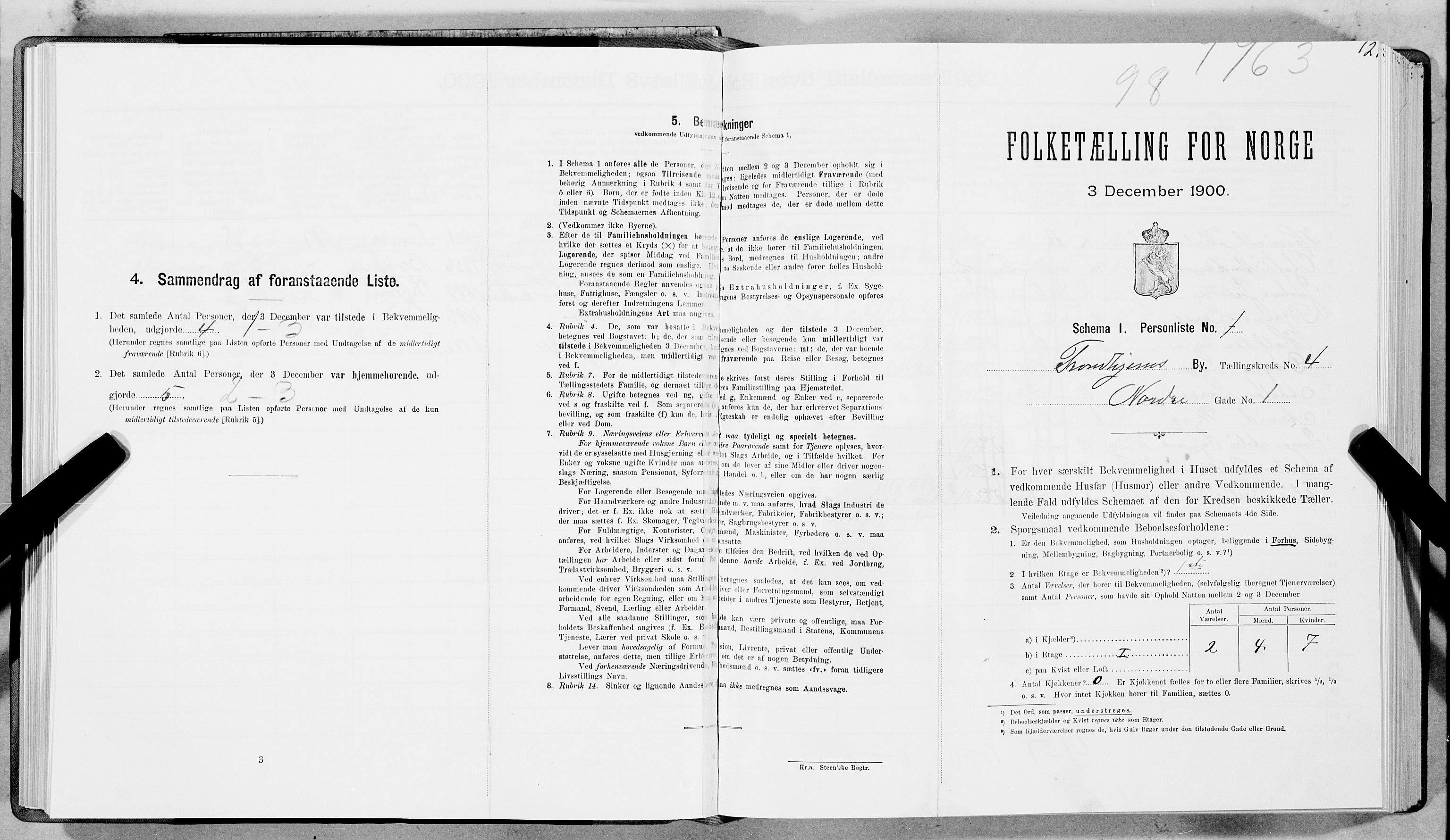 SAT, Folketelling 1900 for 1601 Trondheim kjøpstad, 1900, s. 707