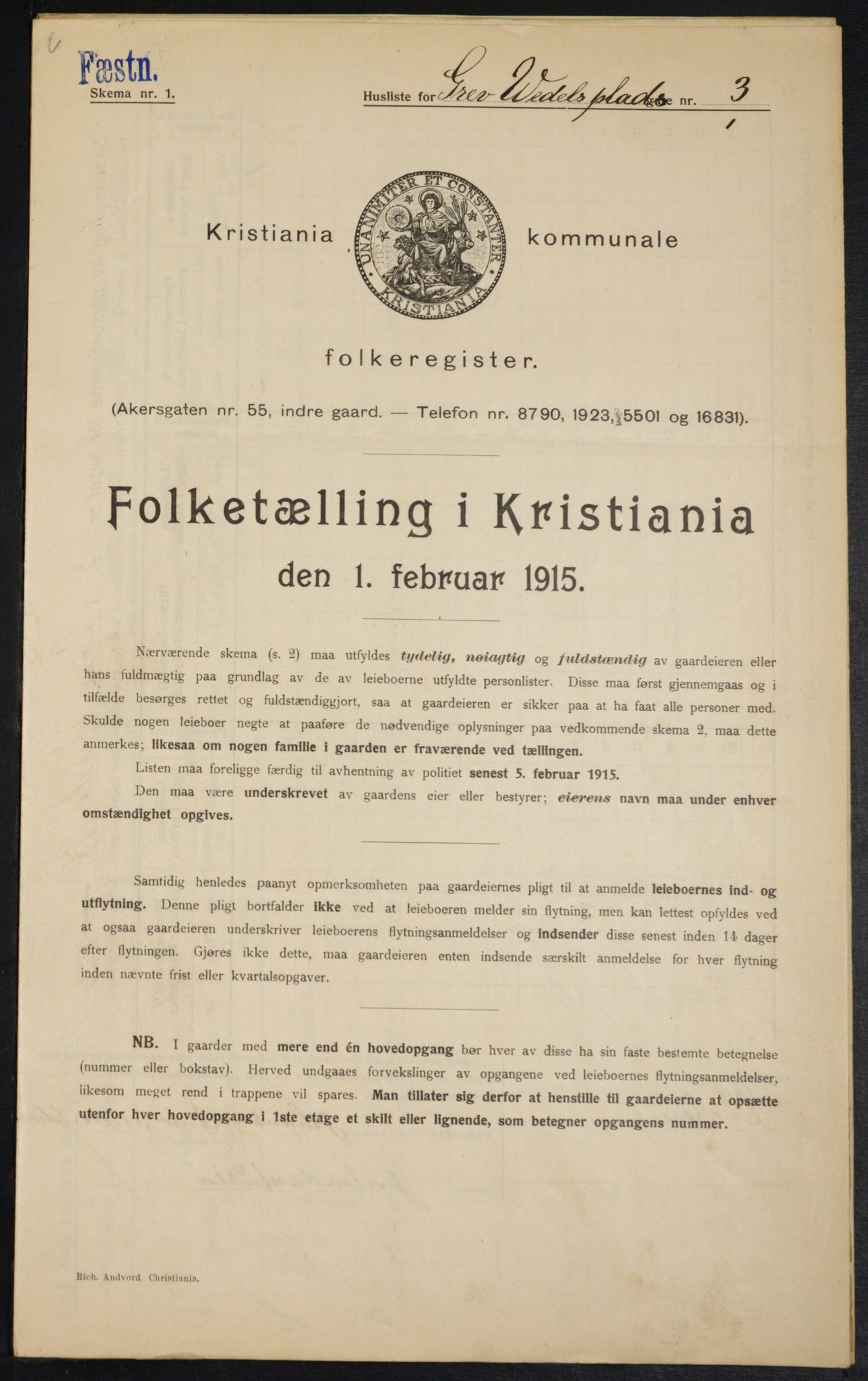 OBA, Kommunal folketelling 1.2.1915 for Kristiania, 1915, s. 29507