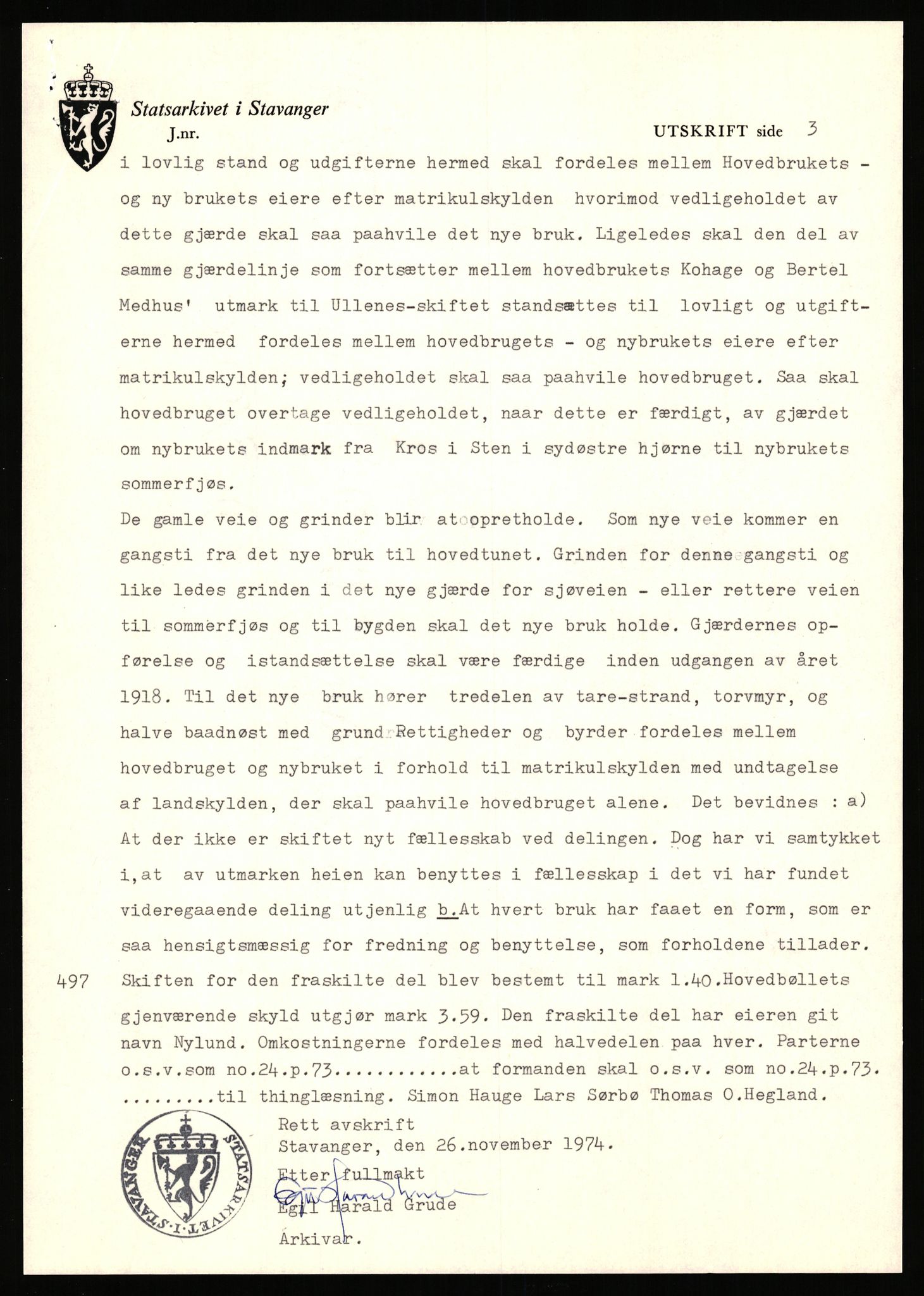 Statsarkivet i Stavanger, AV/SAST-A-101971/03/Y/Yj/L0063: Avskrifter sortert etter gårdsnavn: Nordbraud - Nordvik, 1750-1930, s. 203