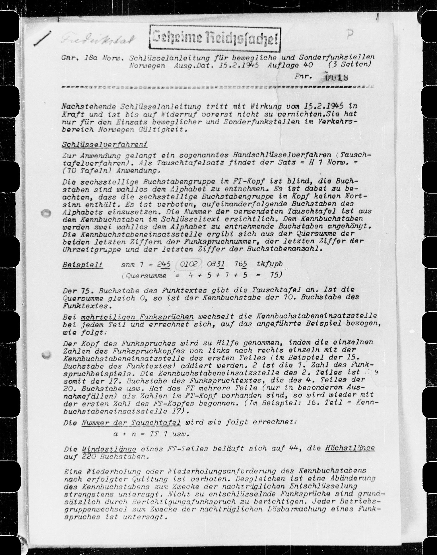 Documents Section, AV/RA-RAFA-2200/V/L0071: Film med FO IIs bestillingsnummer., 1940-1945, s. 220