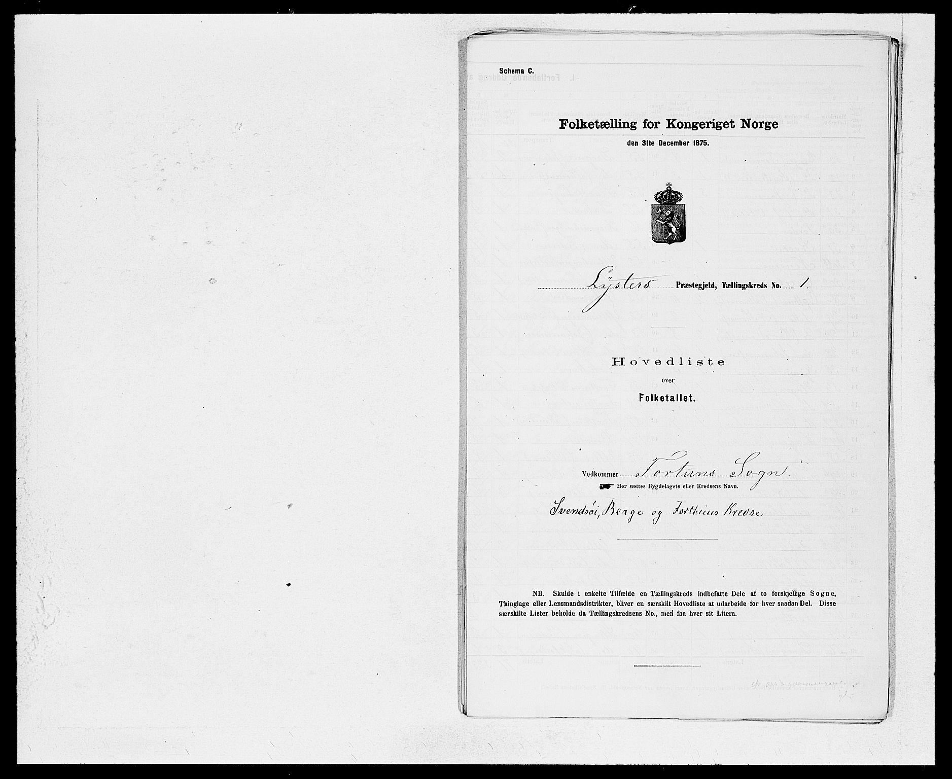 SAB, Folketelling 1875 for 1426P Luster prestegjeld, 1875, s. 2