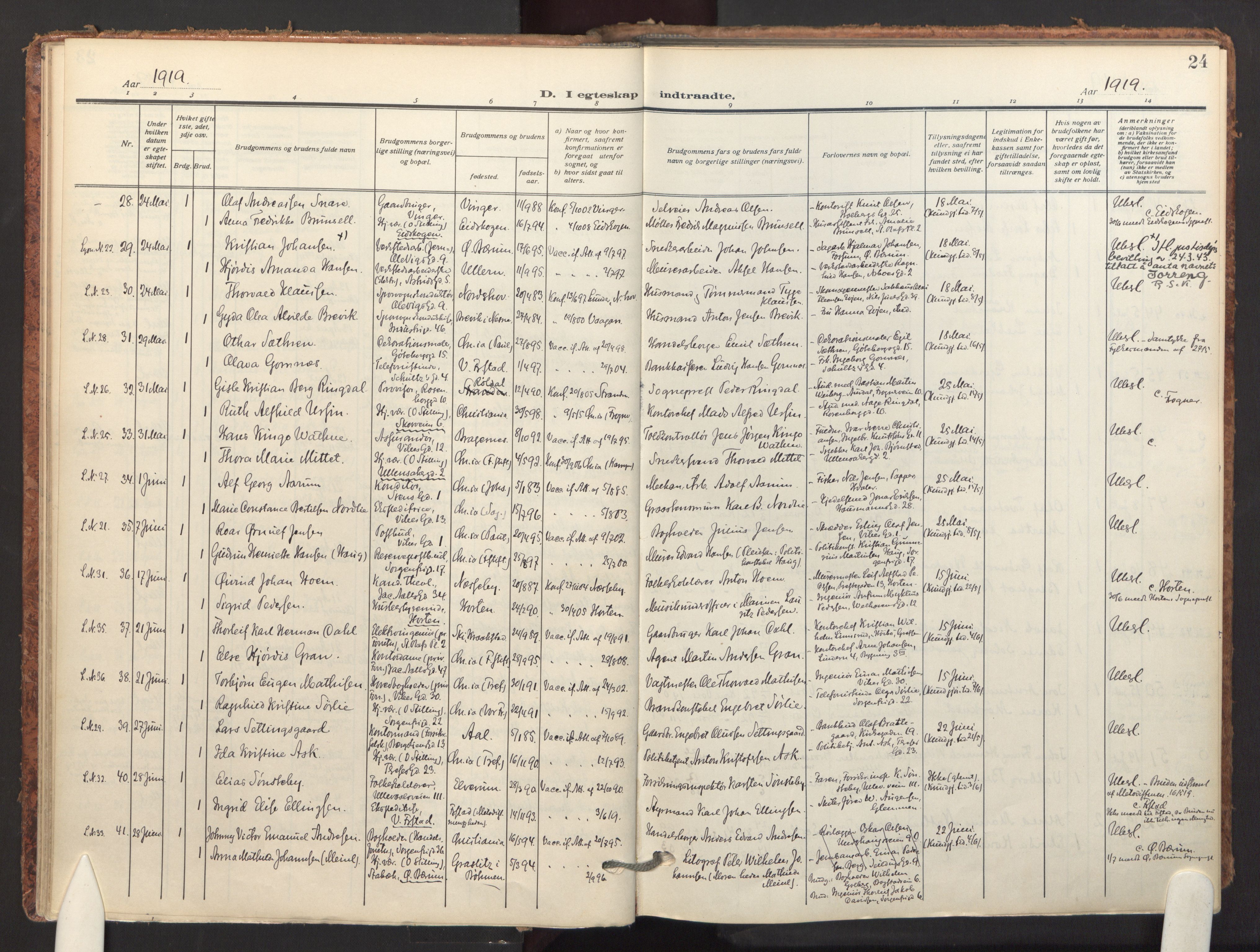 Fagerborg prestekontor Kirkebøker, SAO/A-10844/F/Fa/L0007: Ministerialbok nr. 7, 1917-1934, s. 24