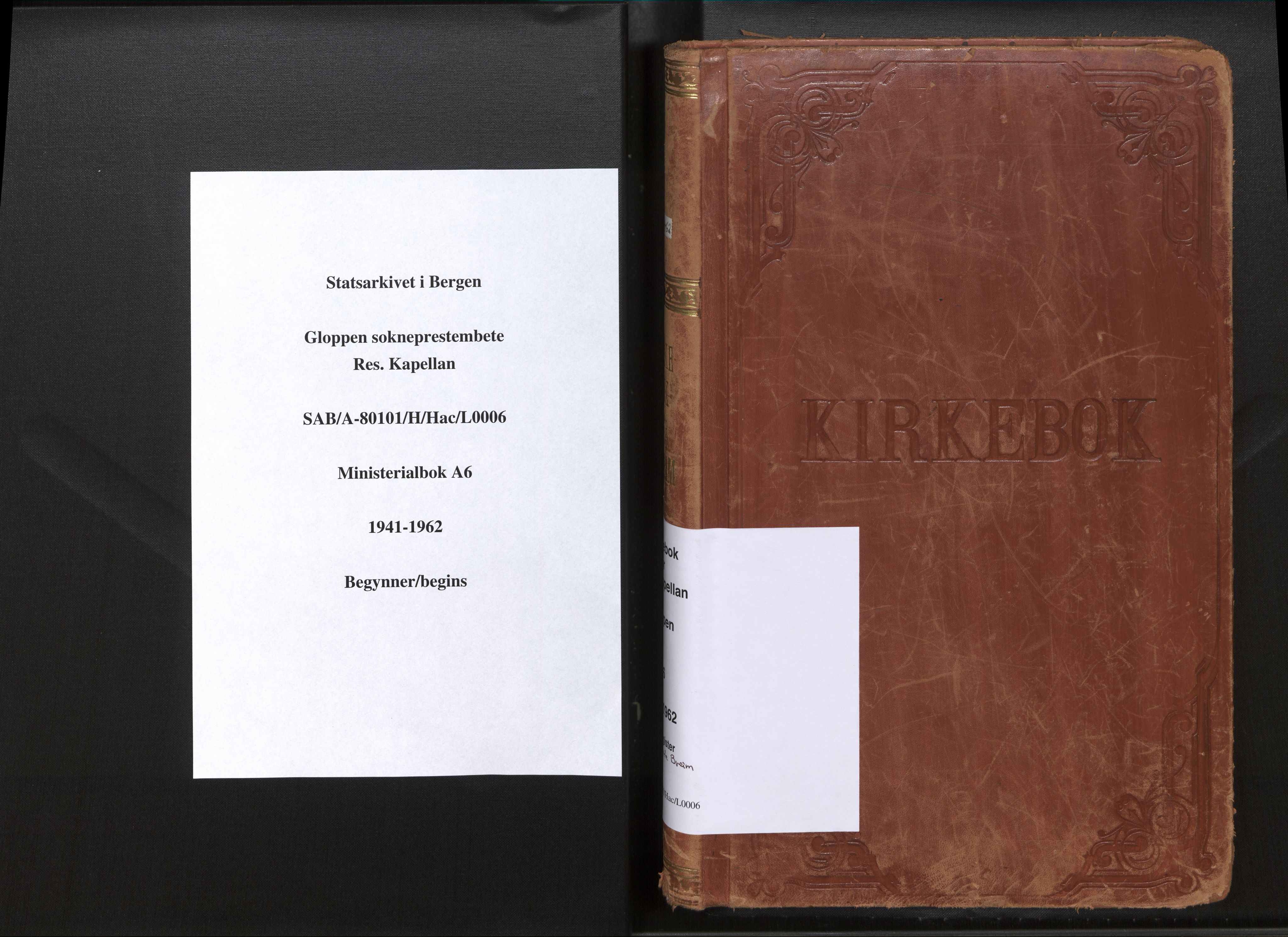 Gloppen sokneprestembete, SAB/A-80101/H/Hac/L0006: Residerende kapellans bok nr. A 6, 1941-1962