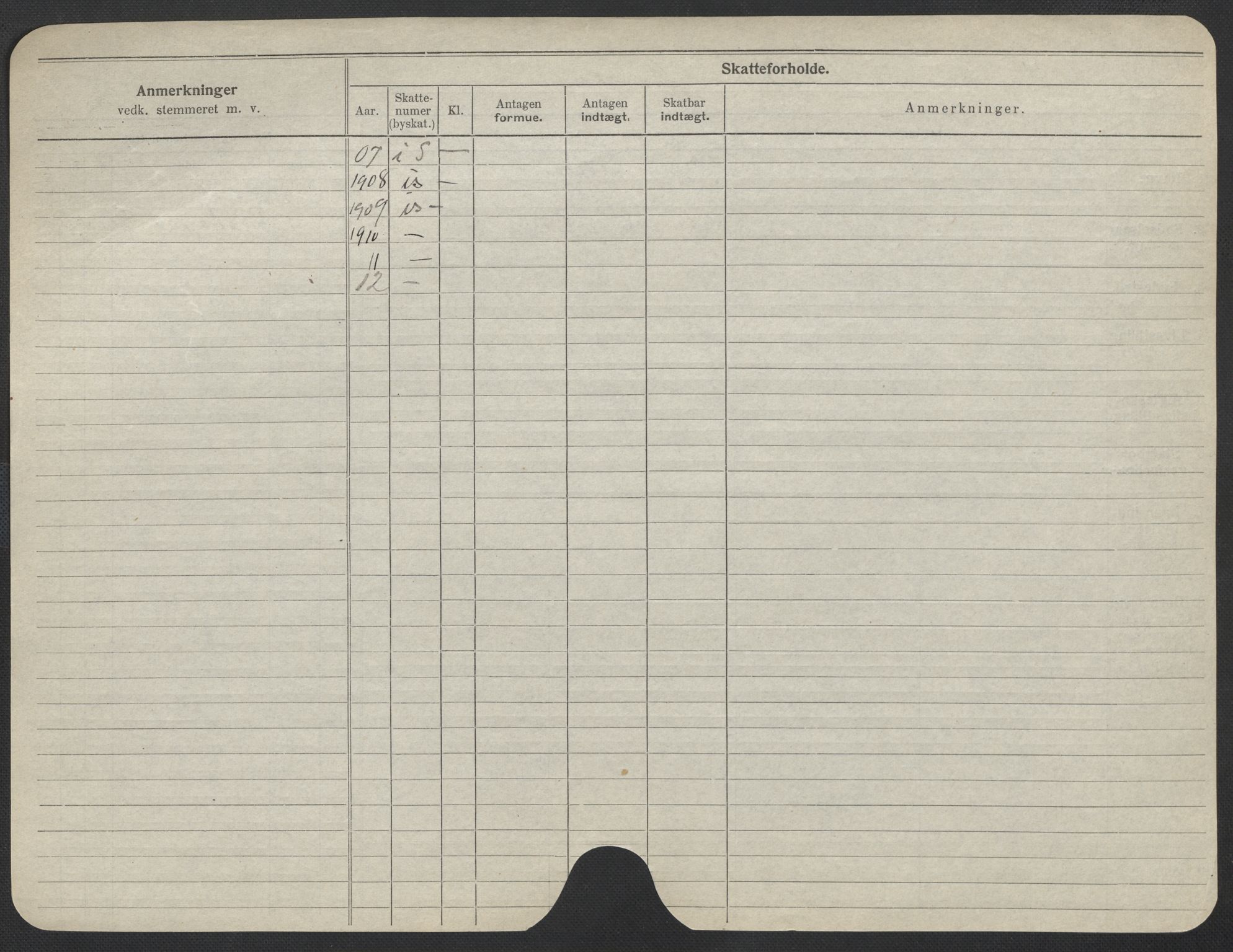 Oslo folkeregister, Registerkort, AV/SAO-A-11715/F/Fa/Fac/L0013: Kvinner, 1906-1914, s. 72b