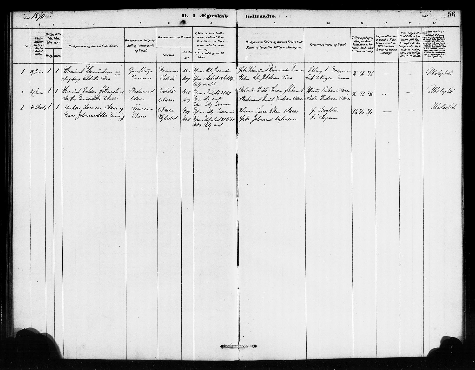 Balestrand sokneprestembete, SAB/A-79601: Ministerialbok nr. D 1, 1878-1890, s. 56