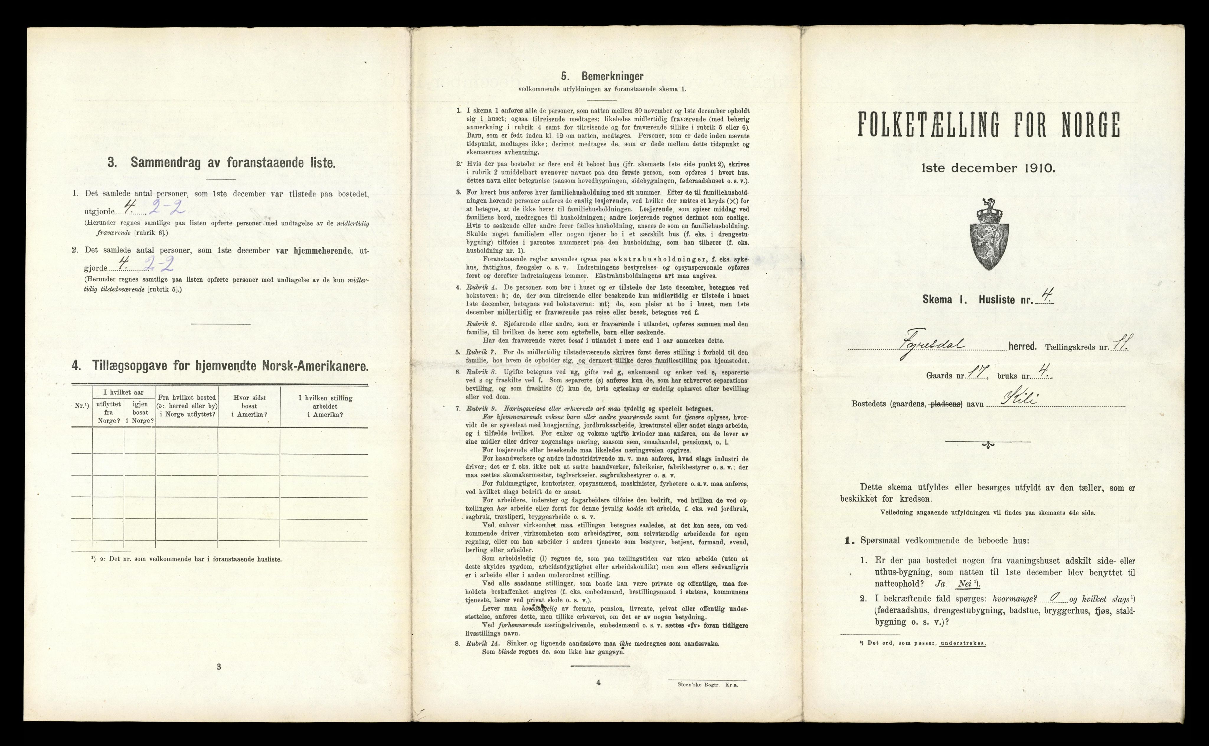 RA, Folketelling 1910 for 0831 Fyresdal herred, 1910, s. 693