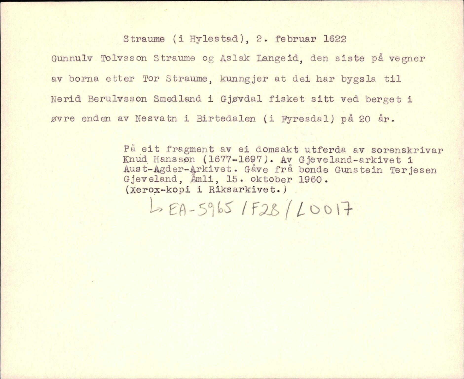Riksarkivets diplomsamling, AV/RA-EA-5965/F35/F35d/L0003: Innlånte diplomer, seddelregister, 1621-1642, s. 19