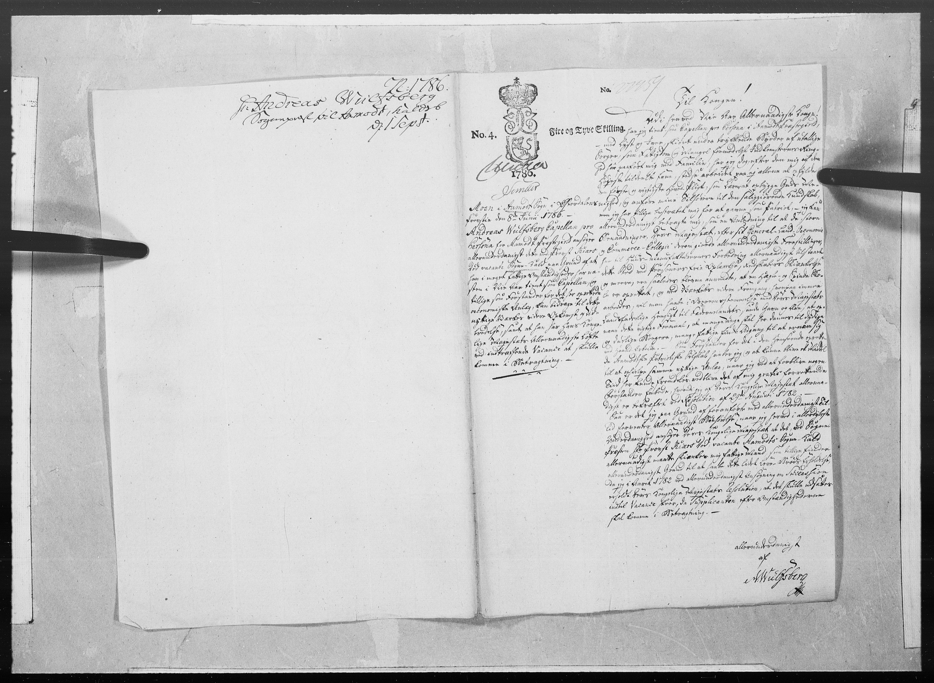 Danske Kanselli 1572-1799, RA/EA-3023/F/Fc/Fcc/Fcca/L0262: Norske innlegg 1572-1799, 1786, s. 237