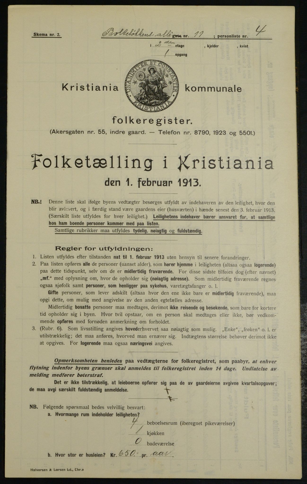 OBA, Kommunal folketelling 1.2.1913 for Kristiania, 1913, s. 7570