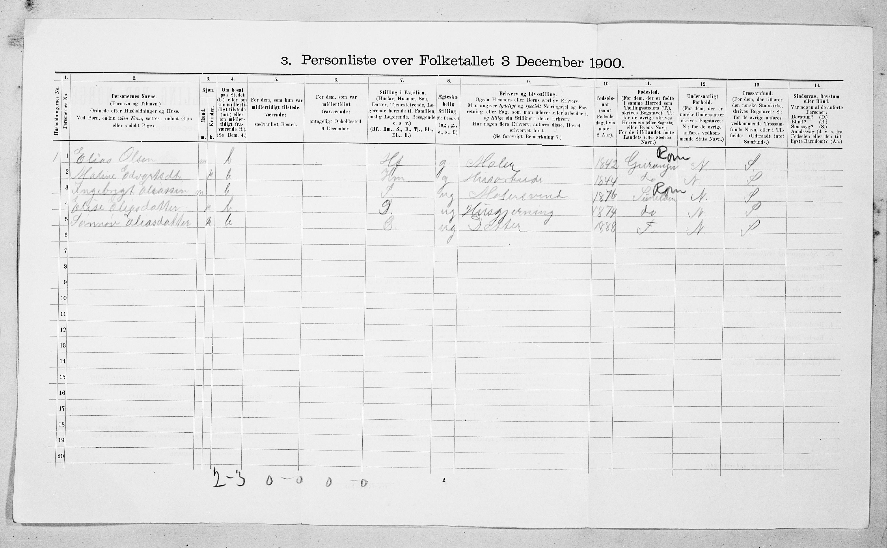 SAT, Folketelling 1900 for 1544 Bolsøy herred, 1900, s. 105