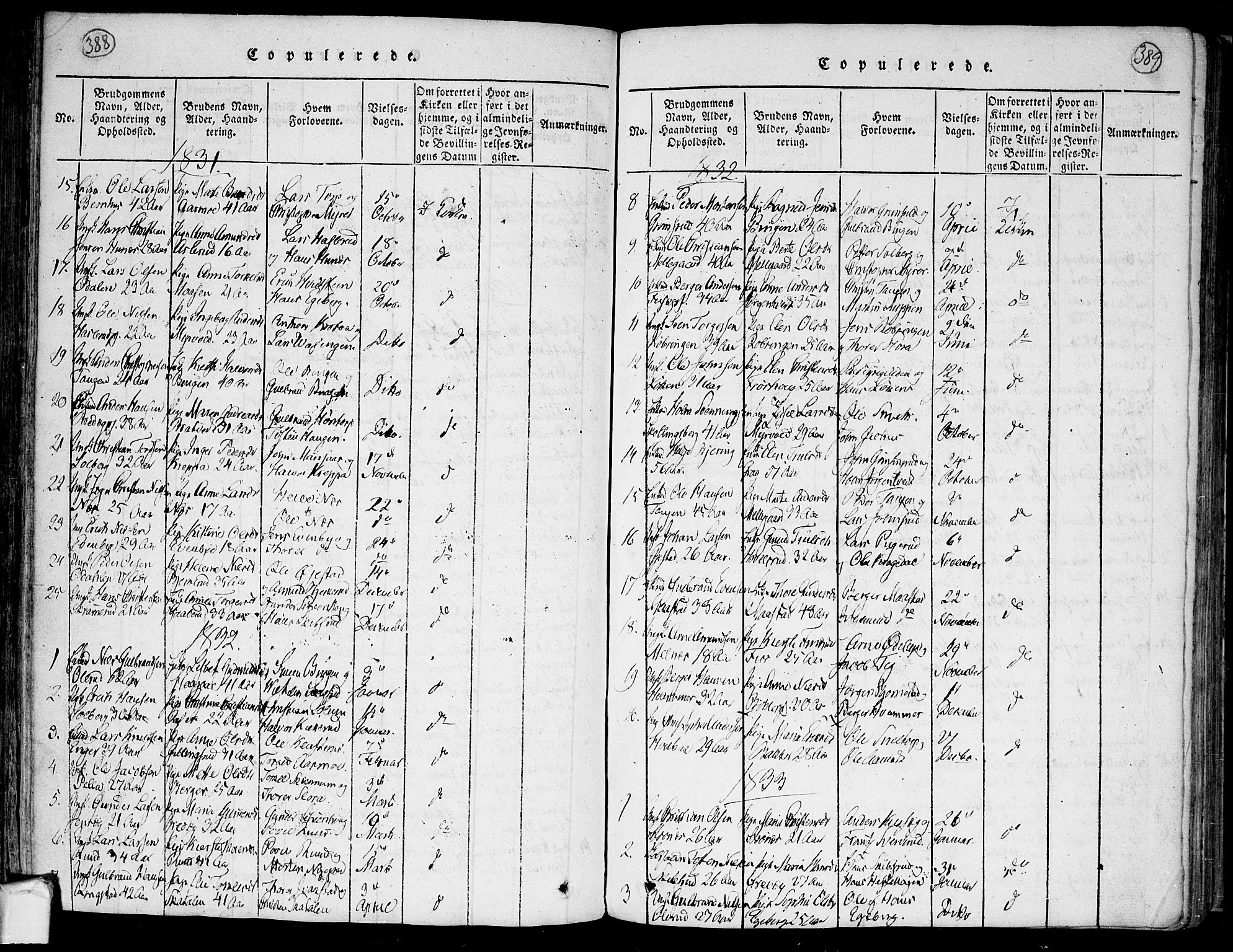 Trøgstad prestekontor Kirkebøker, SAO/A-10925/F/Fa/L0006: Ministerialbok nr. I 6, 1815-1844, s. 388-389