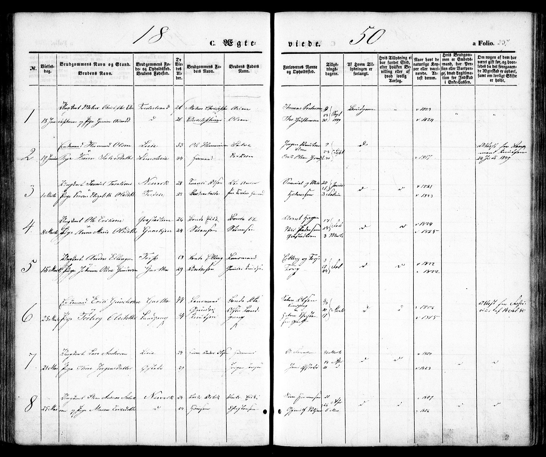 Holt sokneprestkontor, AV/SAK-1111-0021/F/Fa/L0008: Ministerialbok nr. A 8, 1849-1860, s. 237