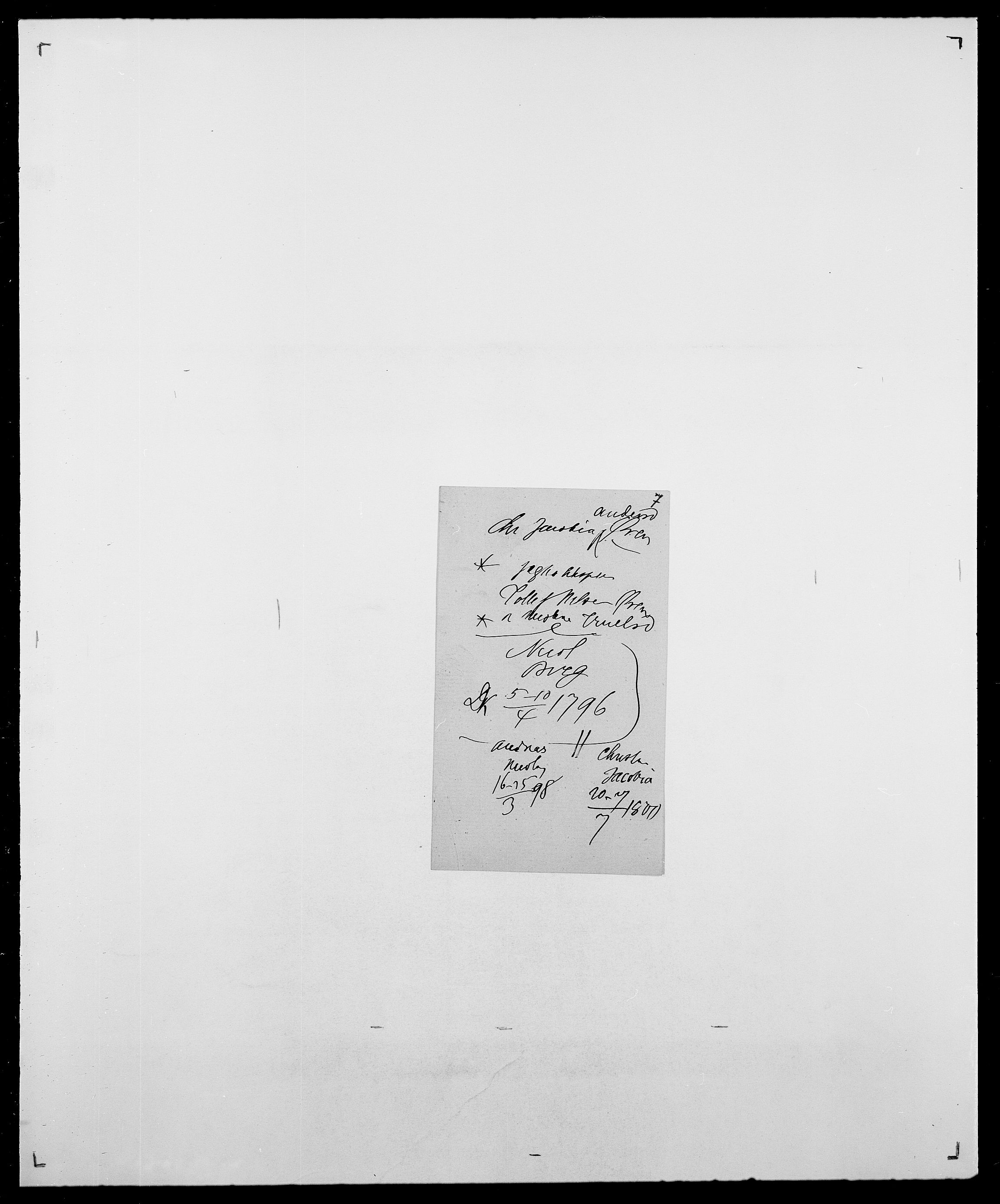 Delgobe, Charles Antoine - samling, AV/SAO-PAO-0038/D/Da/L0043: Wulfsberg - v. Zanten, s. 275