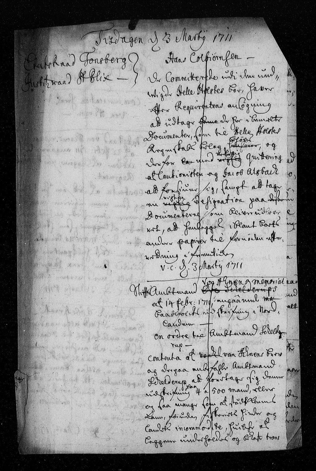 Stattholderembetet 1572-1771, AV/RA-EA-2870/Aa/L0003: Konsept til voteringsprotokoll, 1711, s. 30