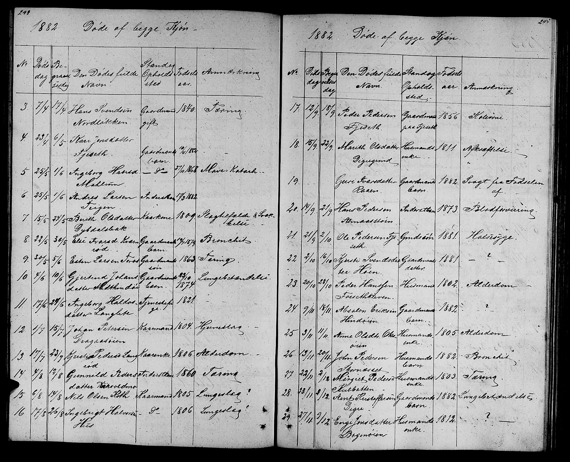 Ministerialprotokoller, klokkerbøker og fødselsregistre - Sør-Trøndelag, AV/SAT-A-1456/688/L1027: Klokkerbok nr. 688C02, 1861-1889, s. 244-245