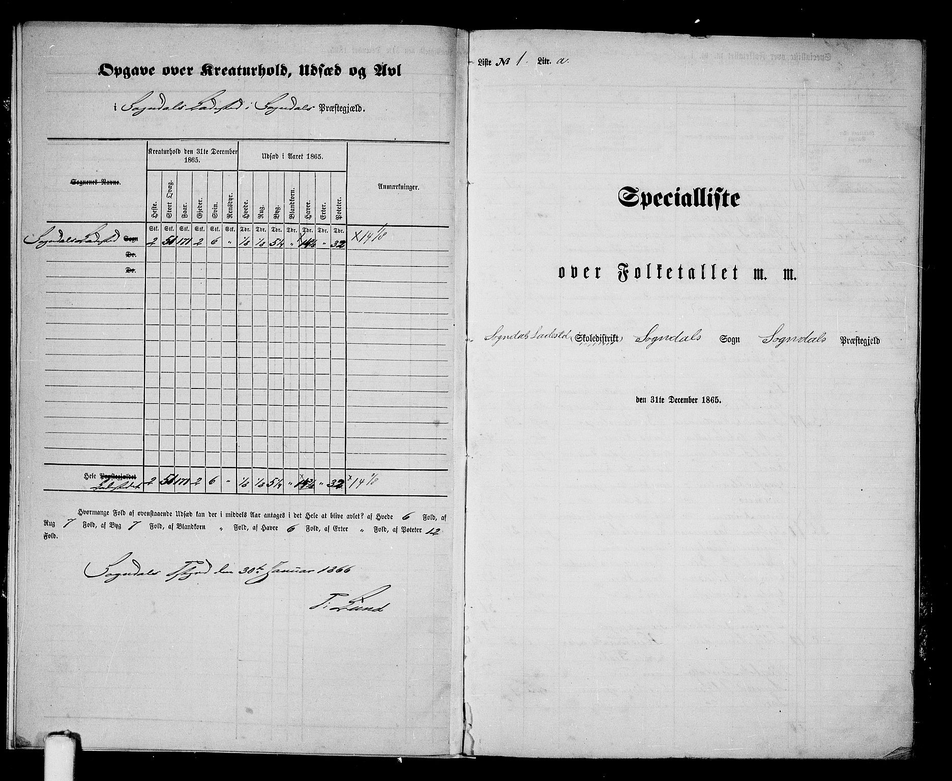 RA, Folketelling 1865 for 1111P Sokndal prestegjeld, 1865, s. 138