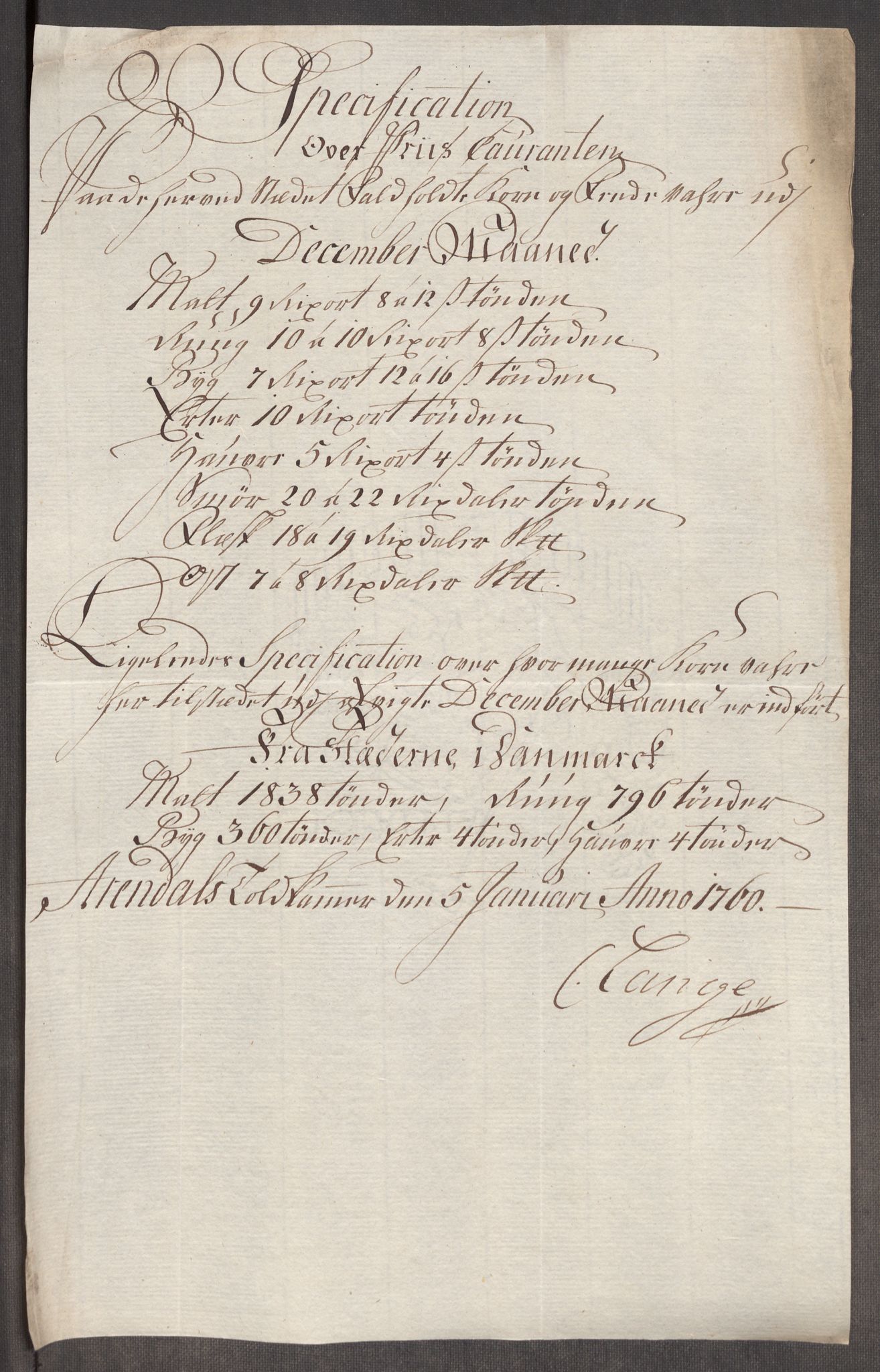 Rentekammeret inntil 1814, Realistisk ordnet avdeling, RA/EA-4070/Oe/L0006: [Ø1]: Priskuranter, 1758-1760, s. 598