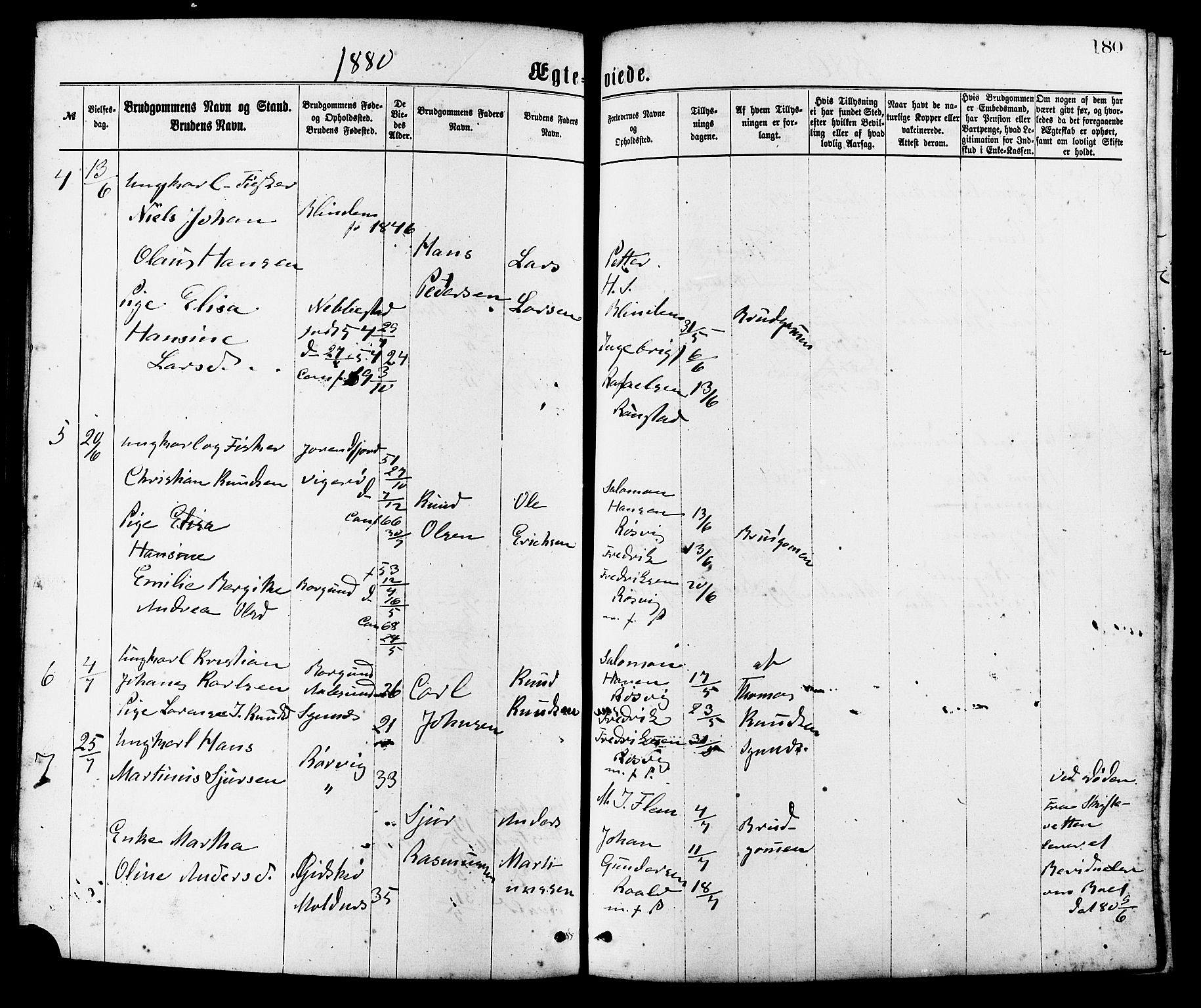 Ministerialprotokoller, klokkerbøker og fødselsregistre - Møre og Romsdal, SAT/A-1454/537/L0519: Ministerialbok nr. 537A03, 1876-1889, s. 180