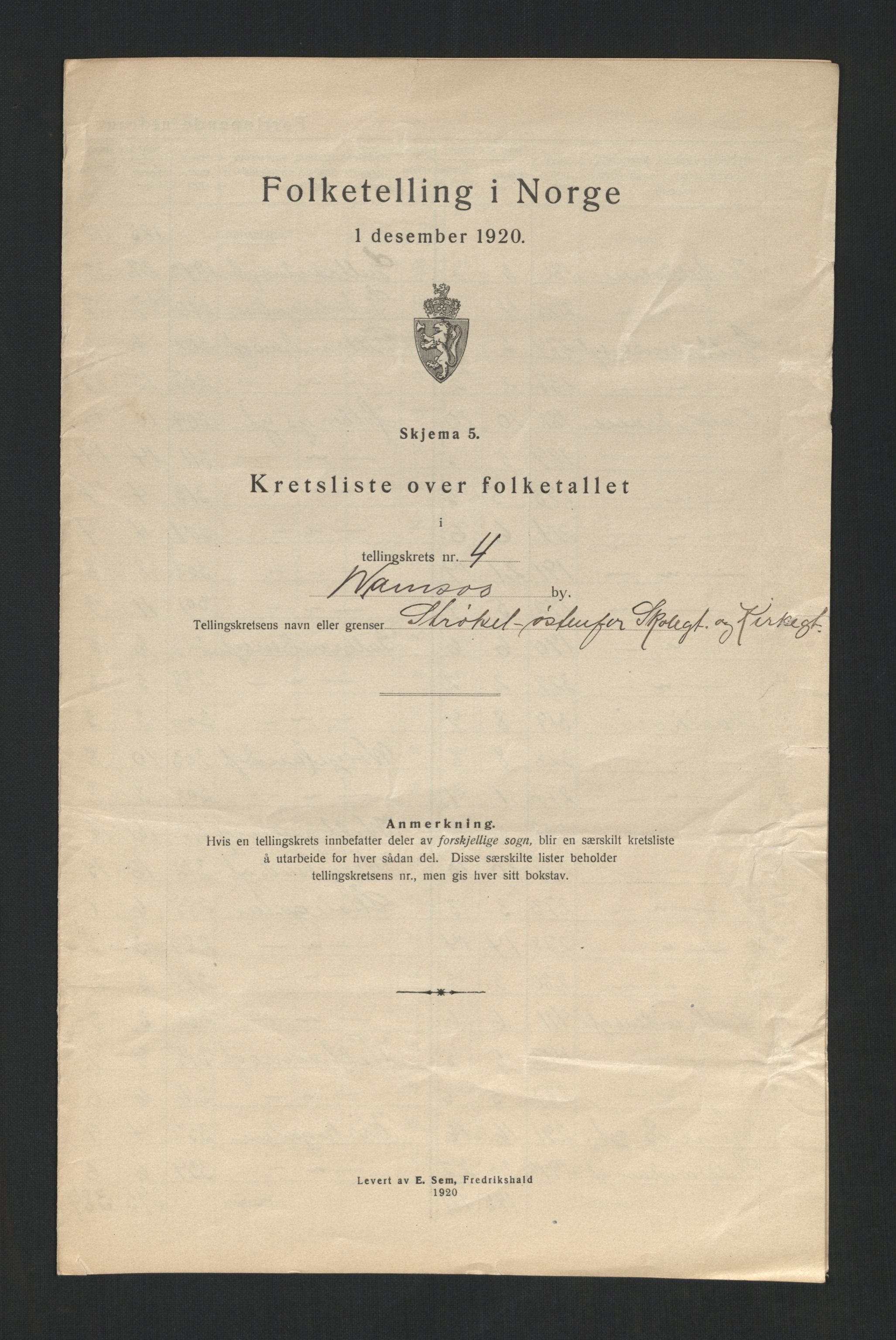 SAT, Folketelling 1920 for 1703 Namsos ladested, 1920, s. 16