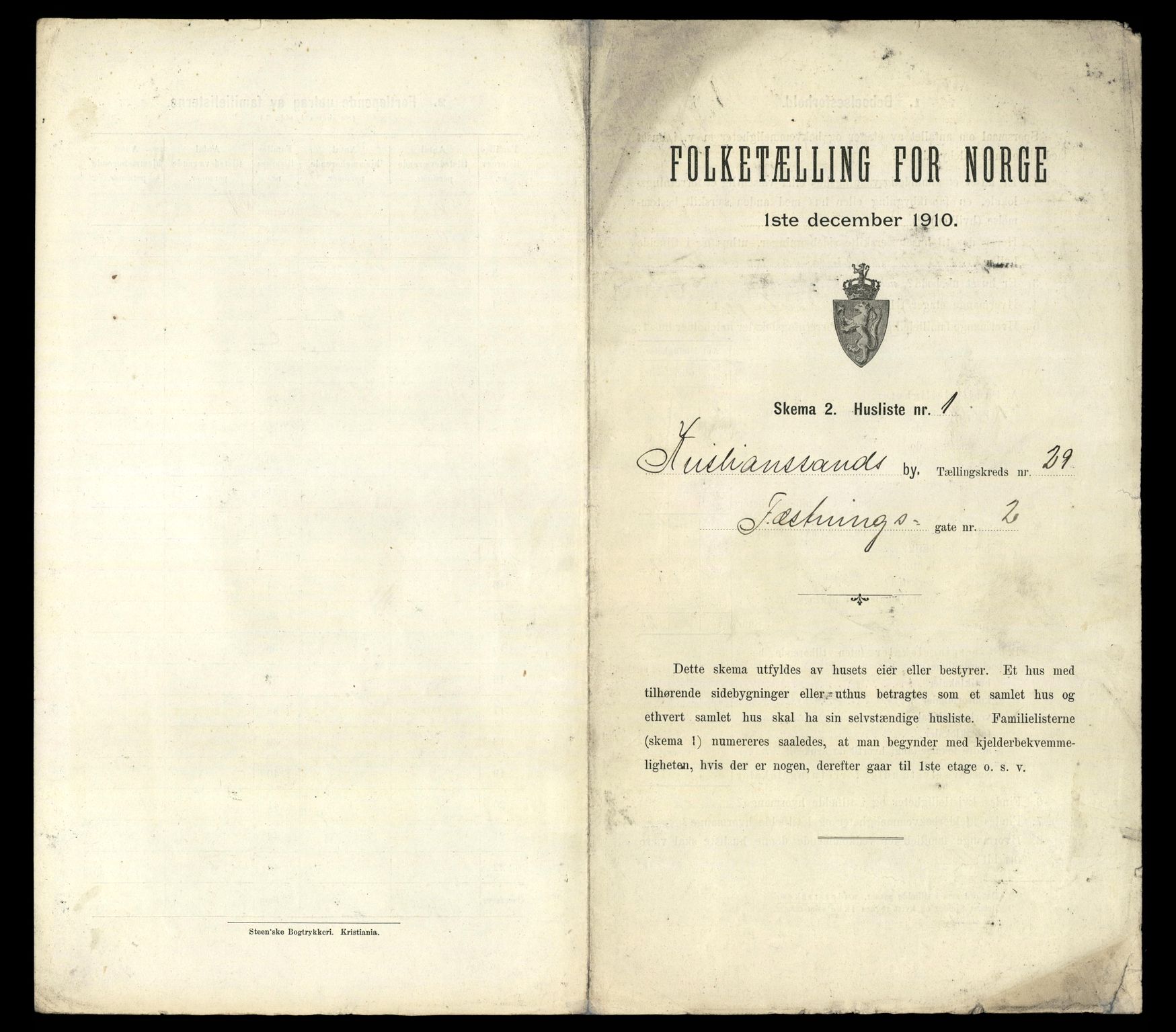 RA, Folketelling 1910 for 1001 Kristiansand kjøpstad, 1910, s. 7660