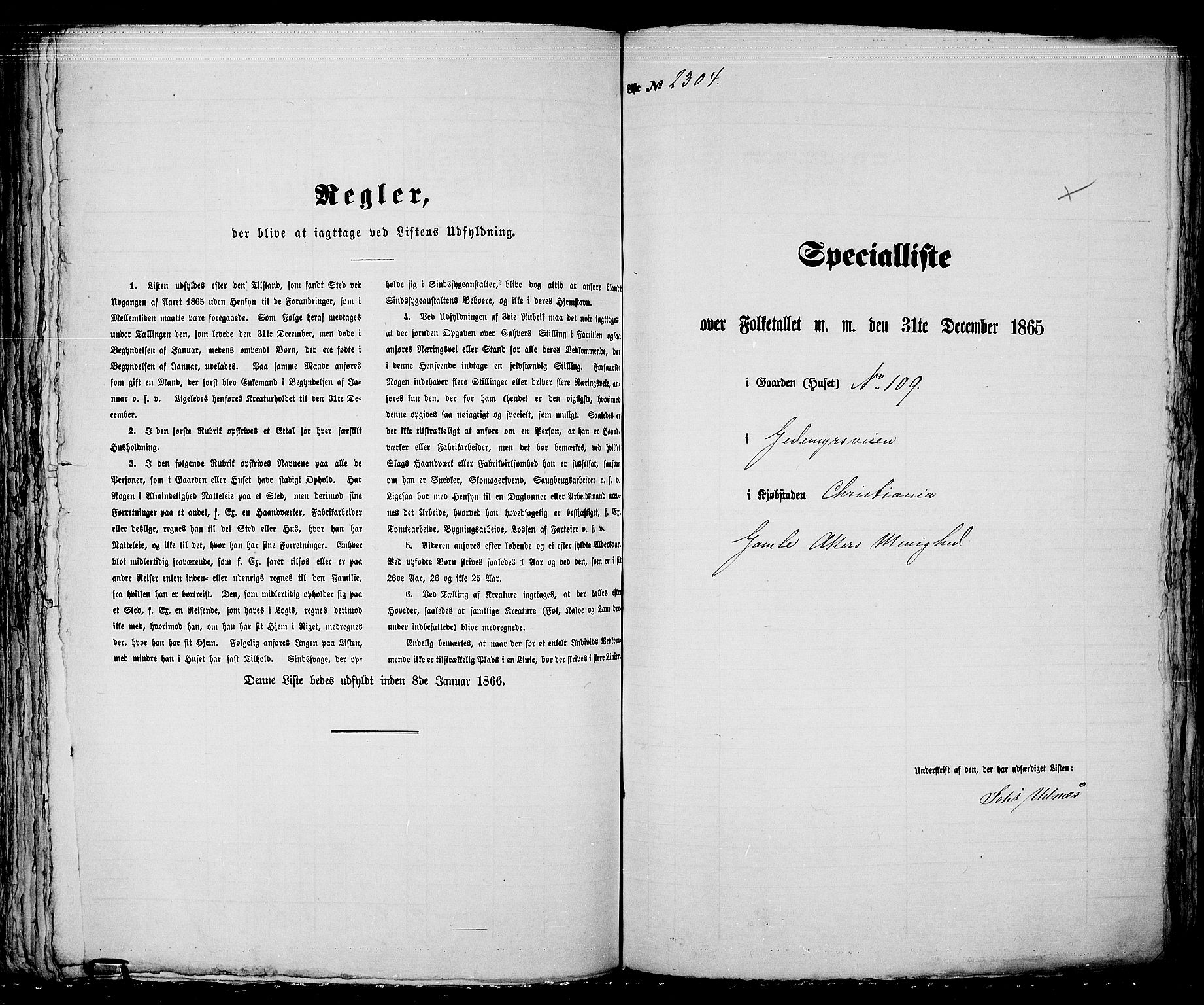 RA, Folketelling 1865 for 0301 Kristiania kjøpstad, 1865, s. 5134