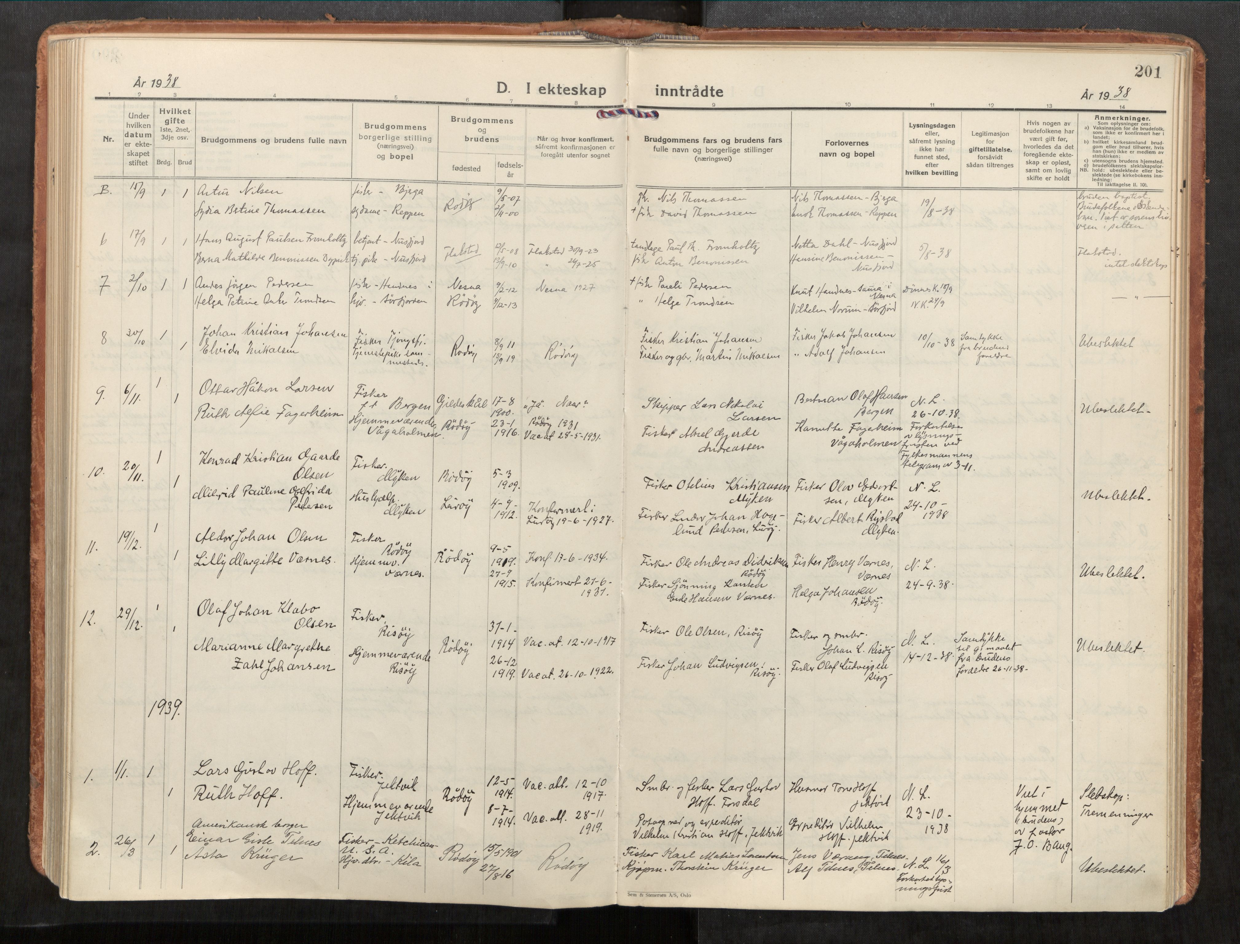 Rødøy sokneprestkontor, AV/SAT-A-4397/2/H/Ha/Haa/L0001: Ministerialbok nr. 1, 1926-1941, s. 201