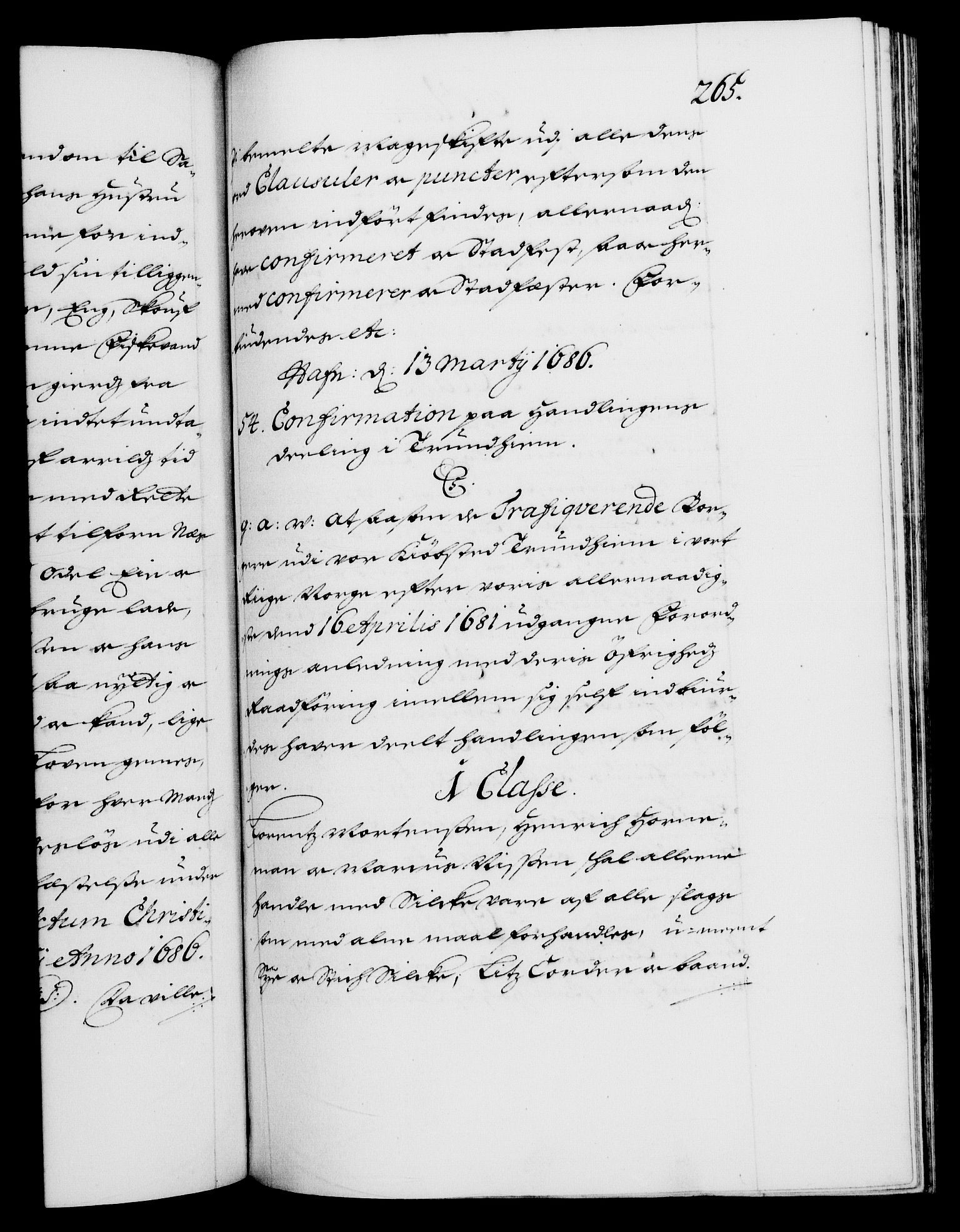 Danske Kanselli 1572-1799, AV/RA-EA-3023/F/Fc/Fca/Fcaa/L0014: Norske registre (mikrofilm), 1685-1687, s. 265a