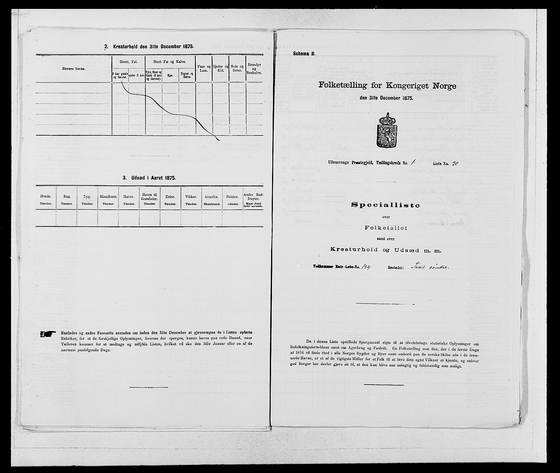 SAB, Folketelling 1875 for 1230P Ullensvang prestegjeld, 1875, s. 105