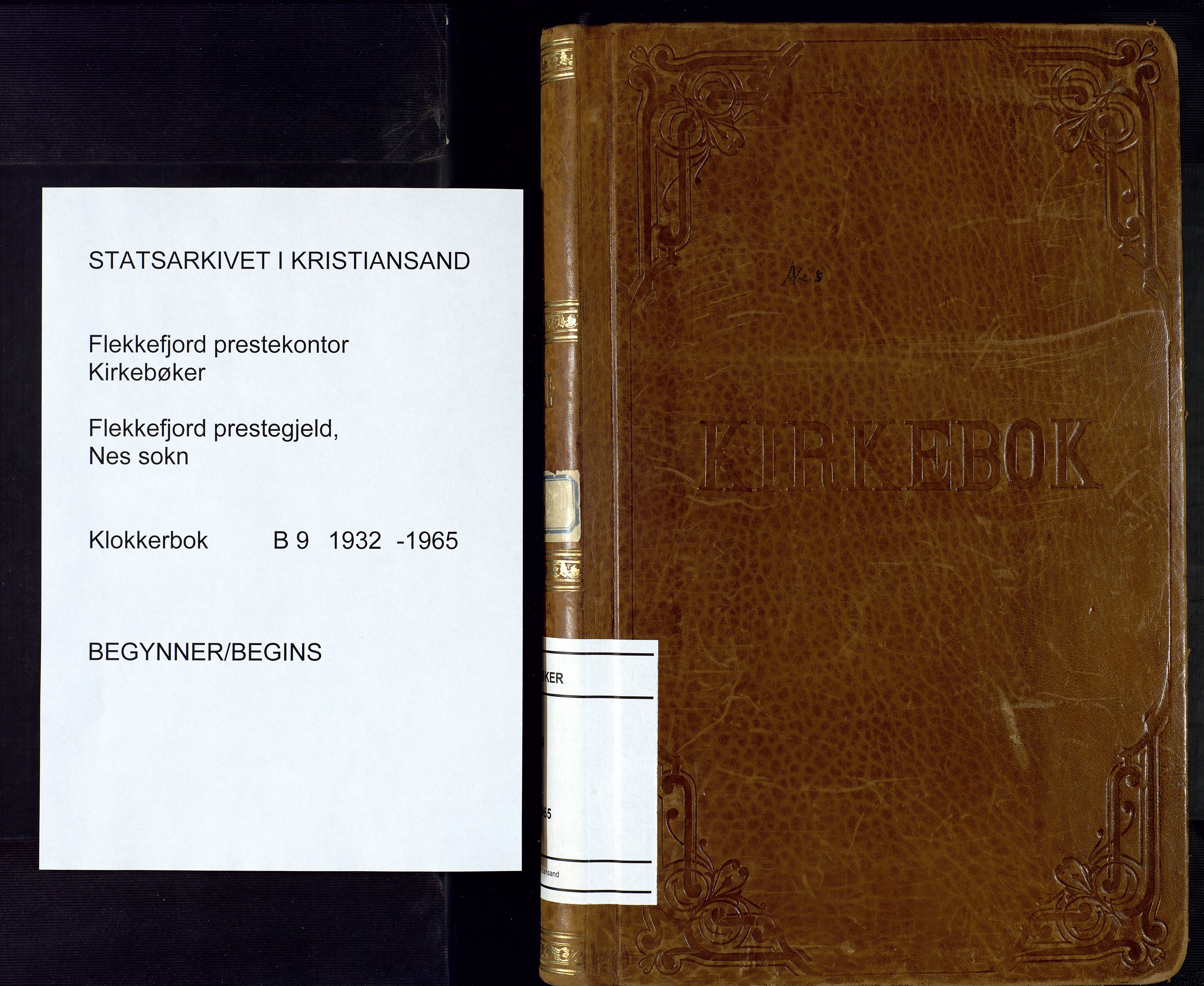 Flekkefjord sokneprestkontor, SAK/1111-0012/F/Fb/Fbc/L0009: Klokkerbok nr. B 9, 1932-1965