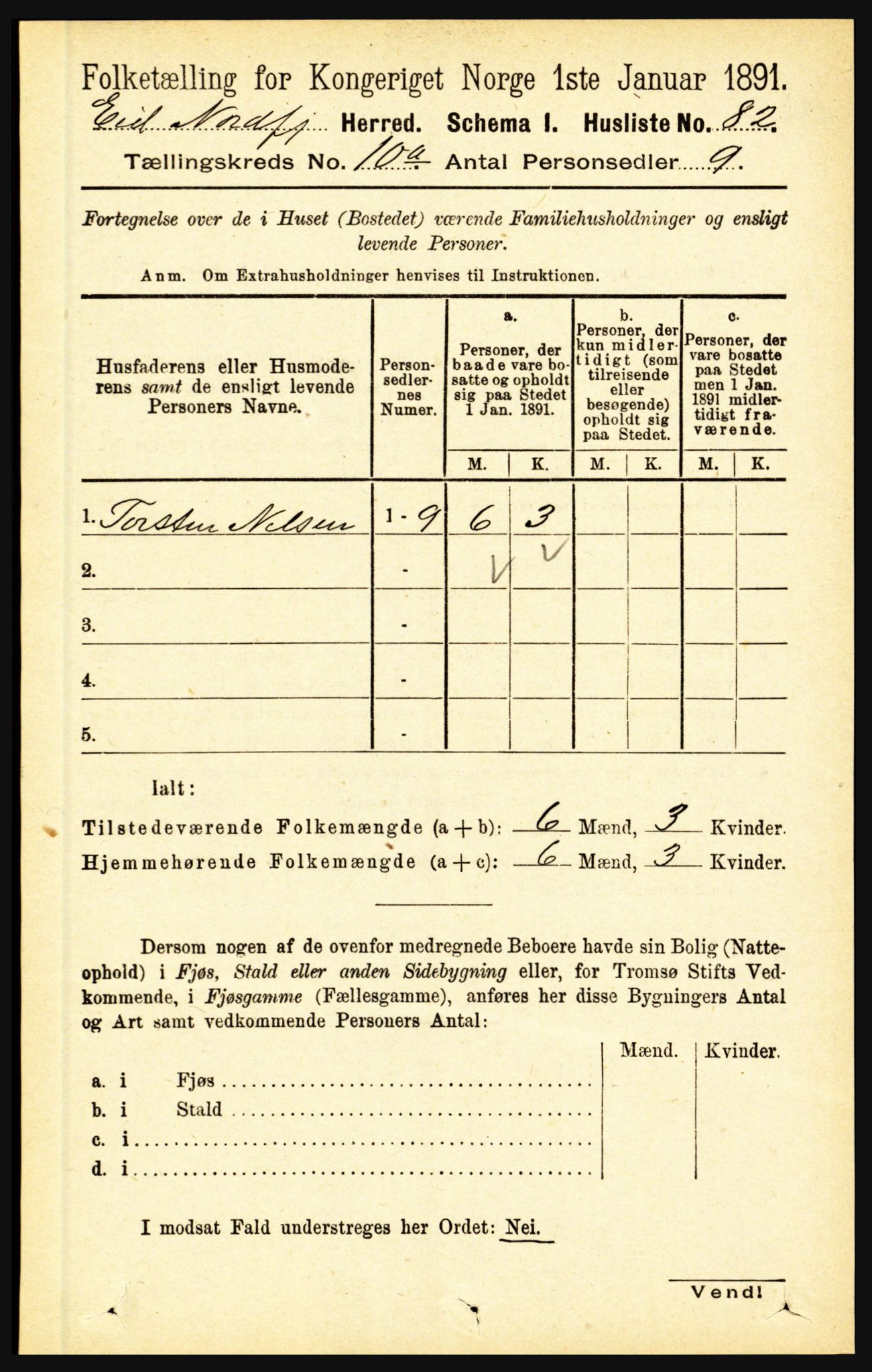 RA, Folketelling 1891 for 1443 Eid herred, 1891, s. 2815