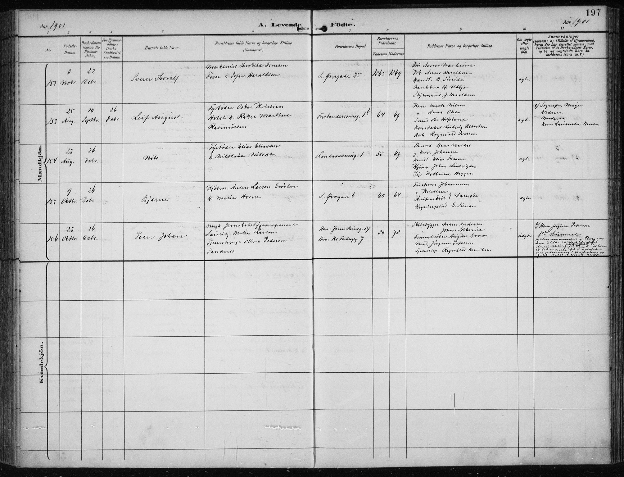 Korskirken sokneprestembete, AV/SAB-A-76101/H/Hab: Klokkerbok nr. B 10, 1896-1905, s. 197