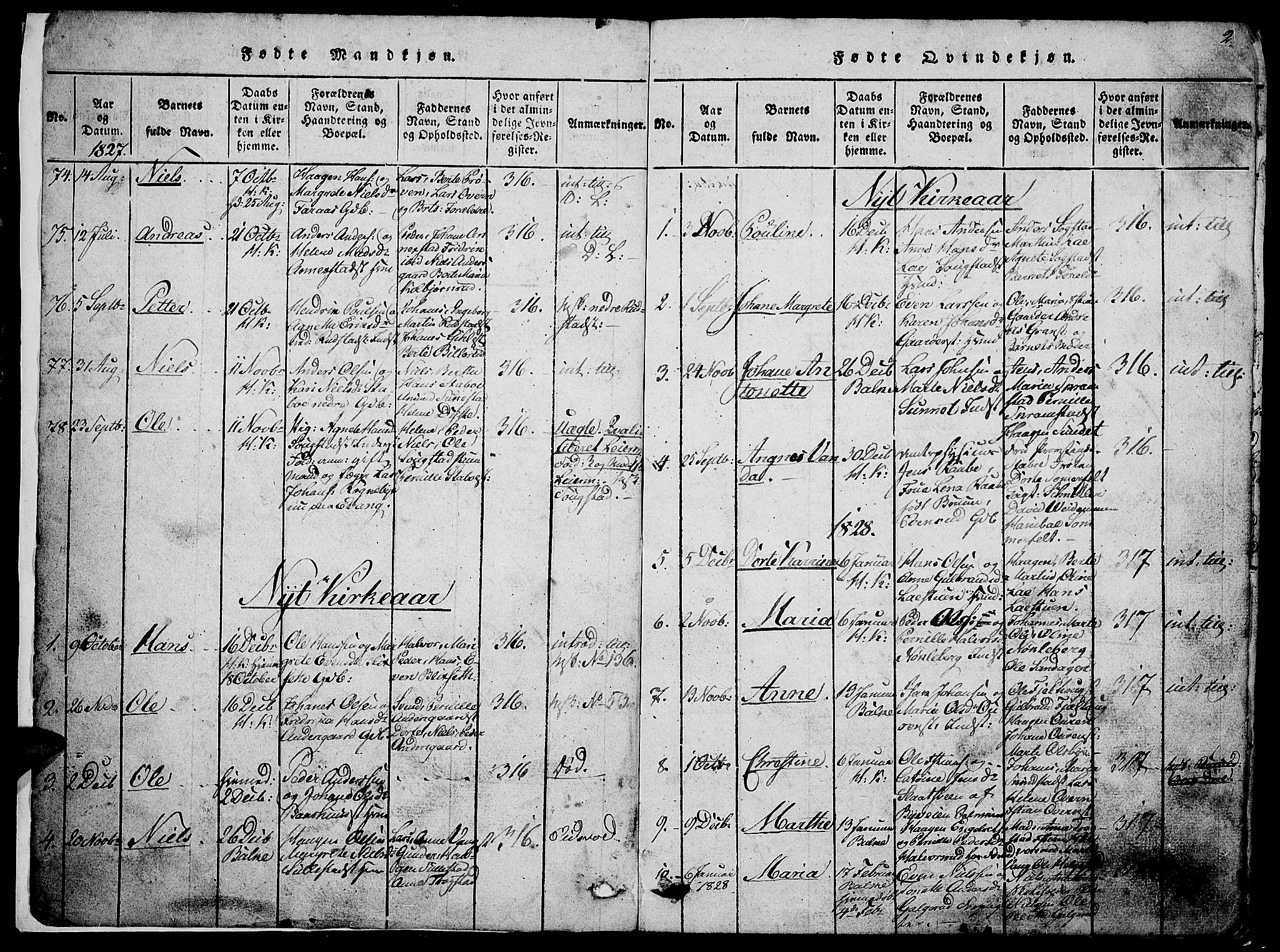 Østre Toten prestekontor, SAH/PREST-104/H/Ha/Hab/L0001: Klokkerbok nr. 1, 1827-1839, s. 2