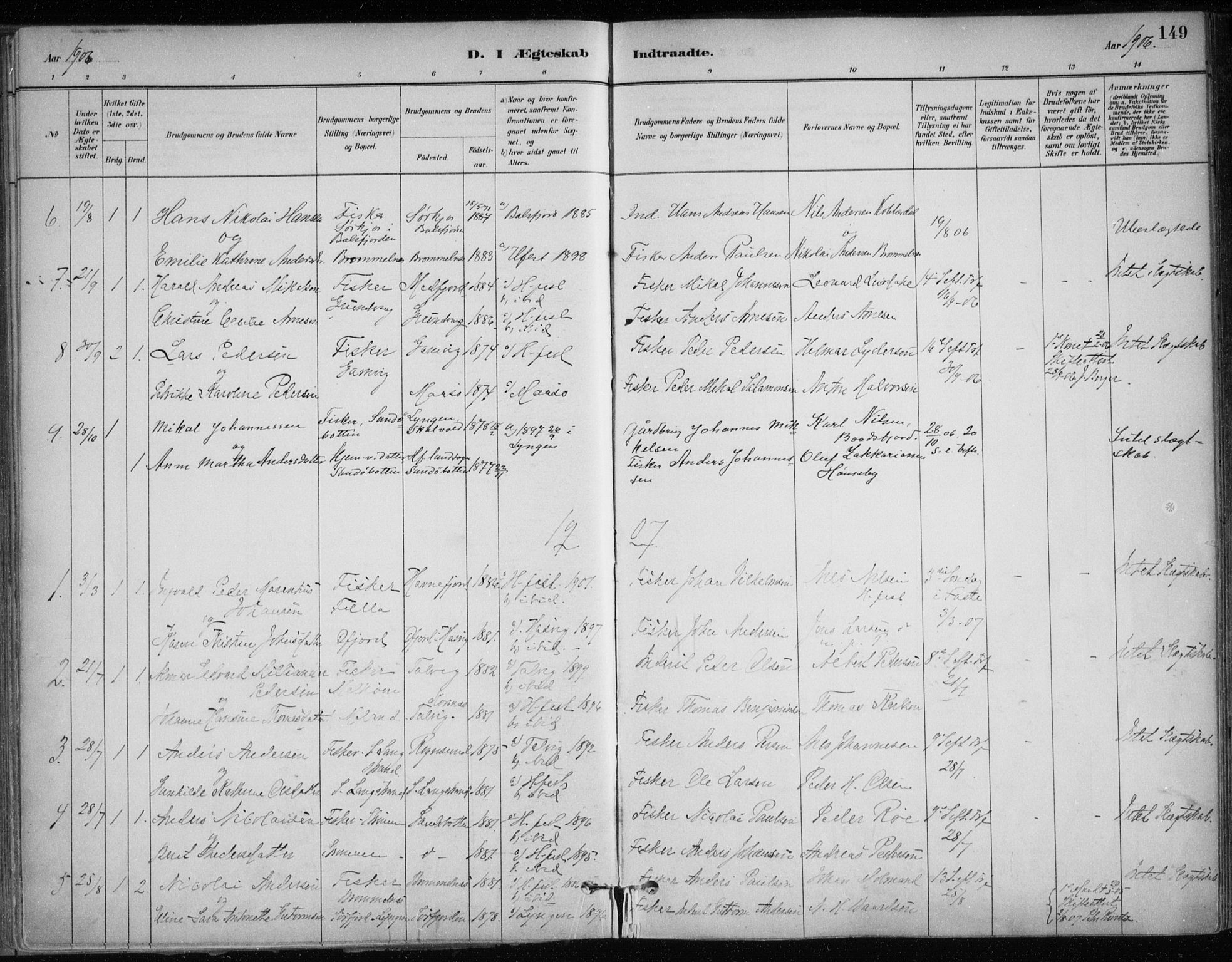 Hammerfest sokneprestkontor, AV/SATØ-S-1347/H/Ha/L0013.kirke: Ministerialbok nr. 13, 1898-1917, s. 149