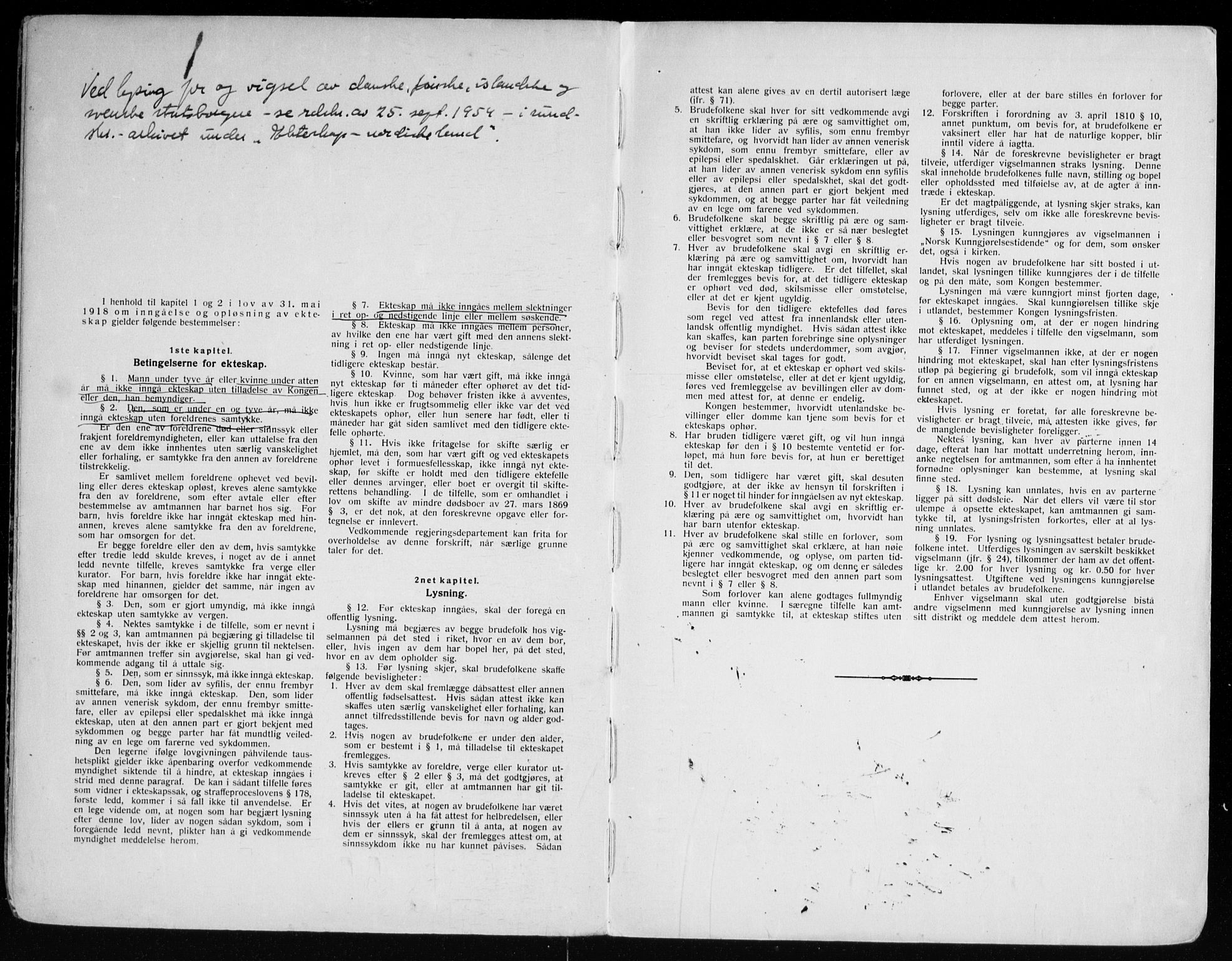 Nore kirkebøker, AV/SAKO-A-238/H/Ha/L0001: Lysningsprotokoll nr. 1, 1920-1958