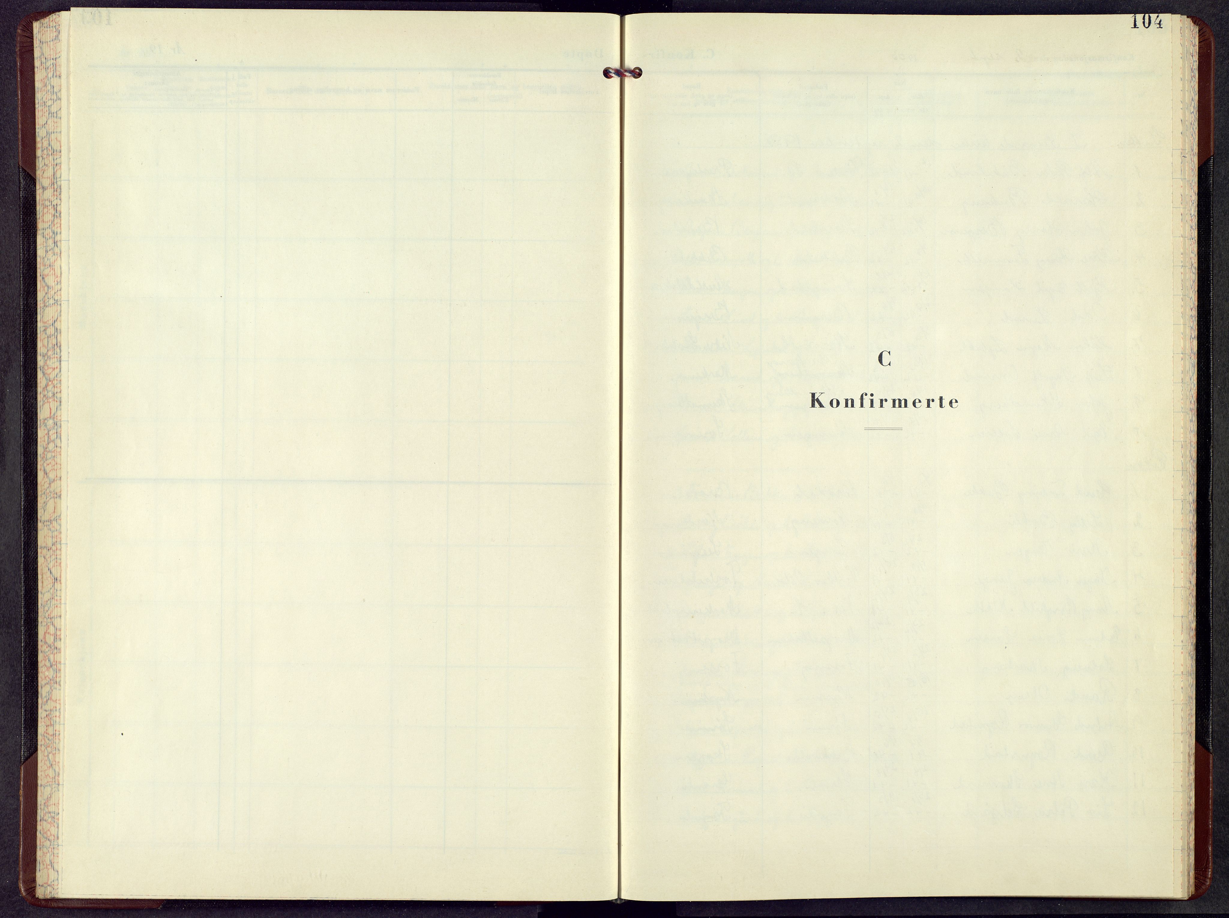 Biri prestekontor, SAH/PREST-096/H/Ha/Hab/L0010: Klokkerbok nr. 10, 1956-1969, s. 104