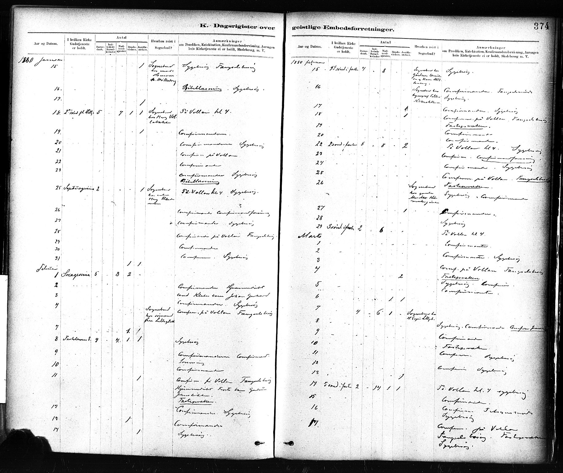 Ministerialprotokoller, klokkerbøker og fødselsregistre - Sør-Trøndelag, SAT/A-1456/604/L0189: Ministerialbok nr. 604A10, 1878-1892, s. 374