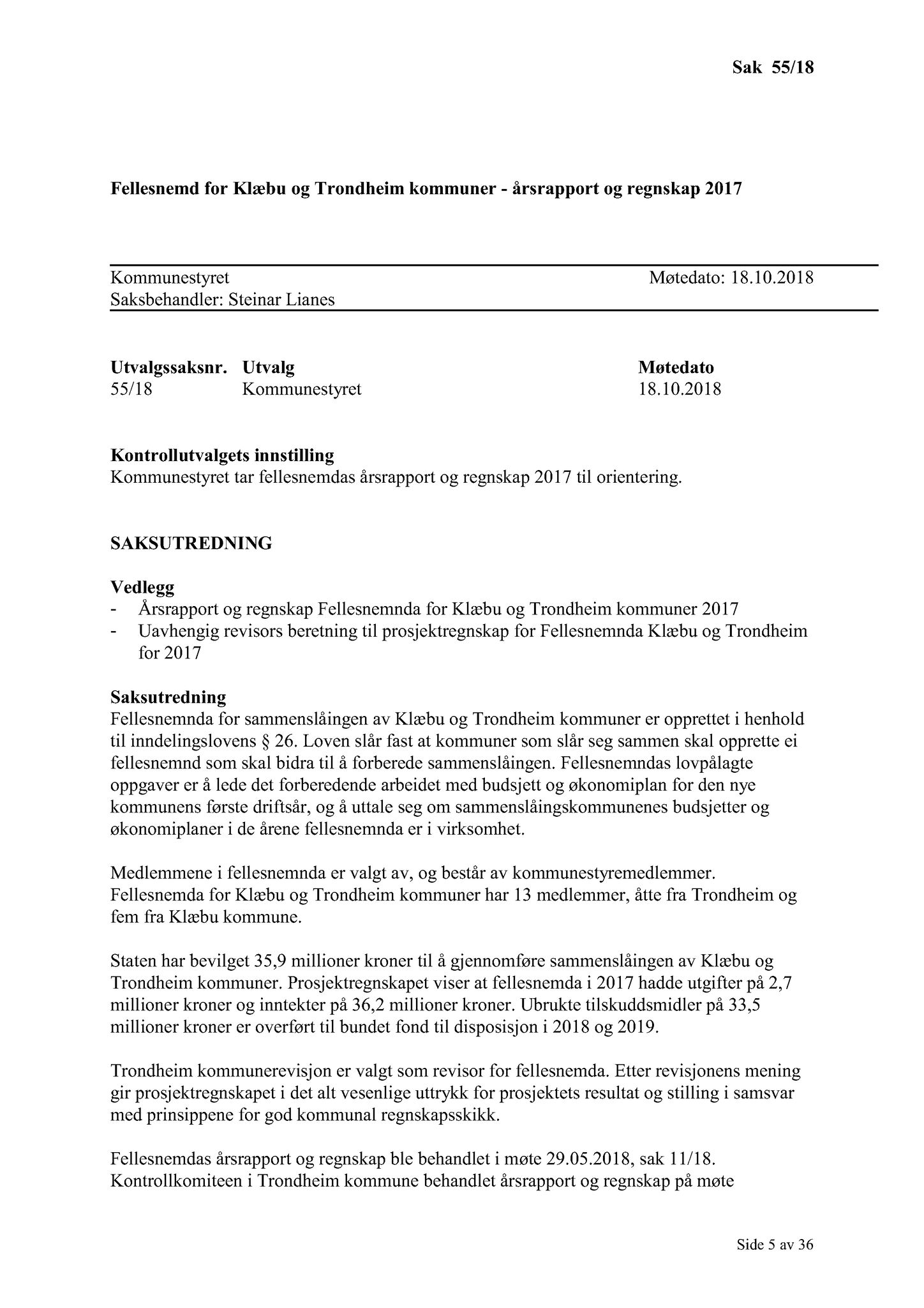 Klæbu Kommune, TRKO/KK/01-KS/L011: Kommunestyret - Møtedokumenter, 2018, s. 1290