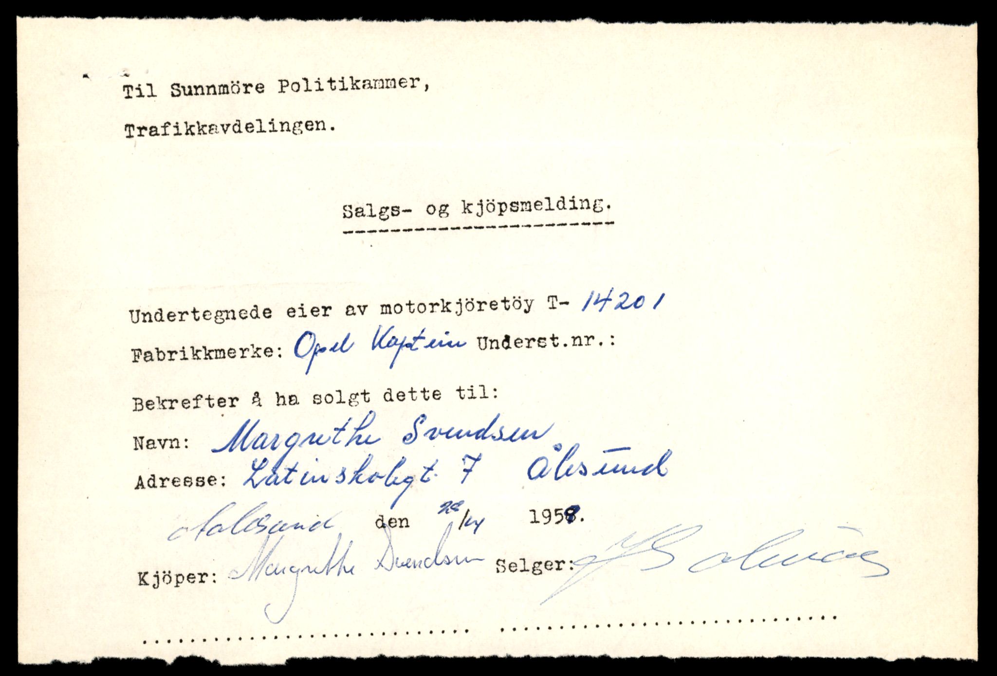 Møre og Romsdal vegkontor - Ålesund trafikkstasjon, AV/SAT-A-4099/F/Fe/L0043: Registreringskort for kjøretøy T 14080 - T 14204, 1927-1998, s. 3269